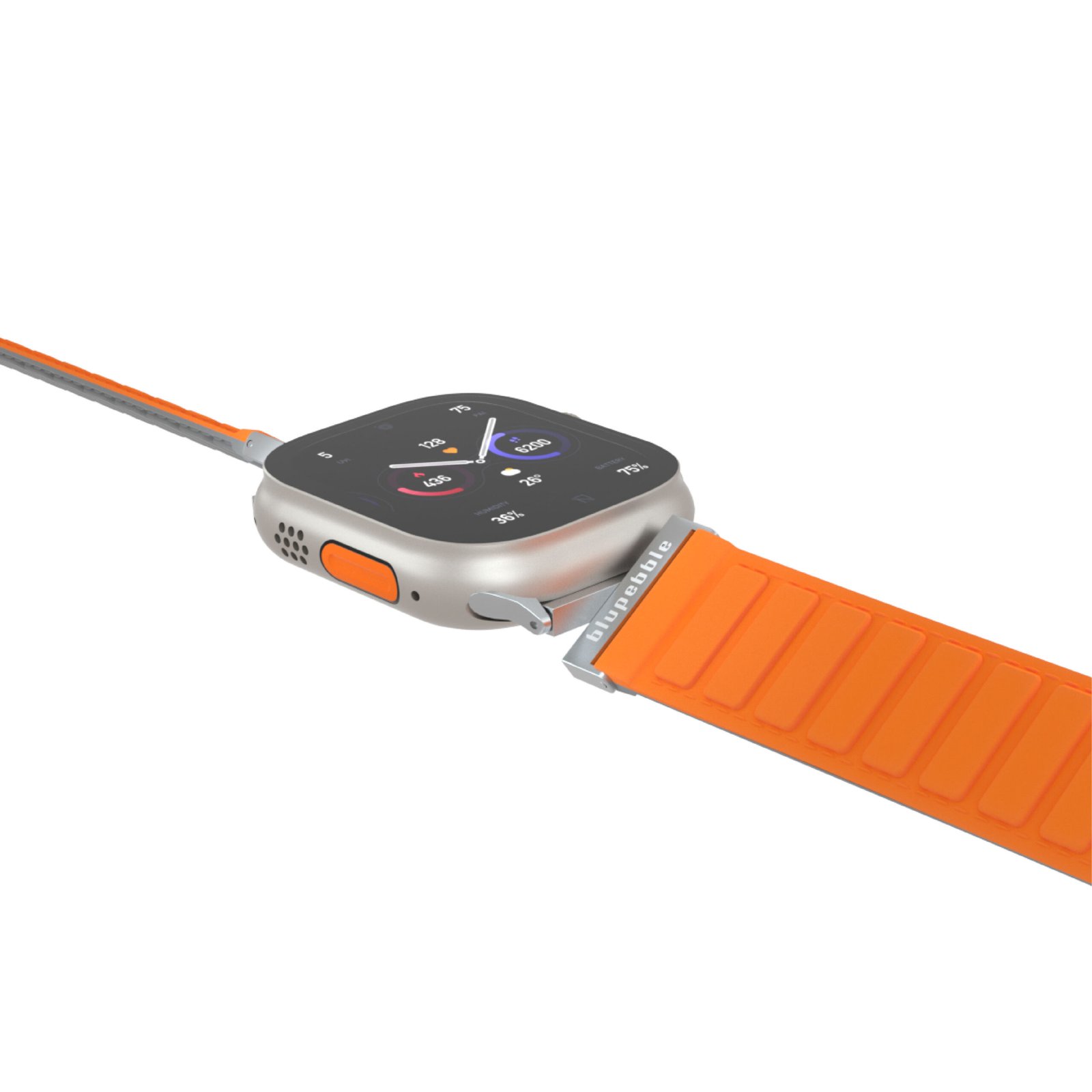 BLUPEBBLE EIGER SILICONE REVERSIBLE MAGNETIC STRAP ORANGE/GRAY 41/40/38MM BP-EIGER41-ORGY thumbnail 6
