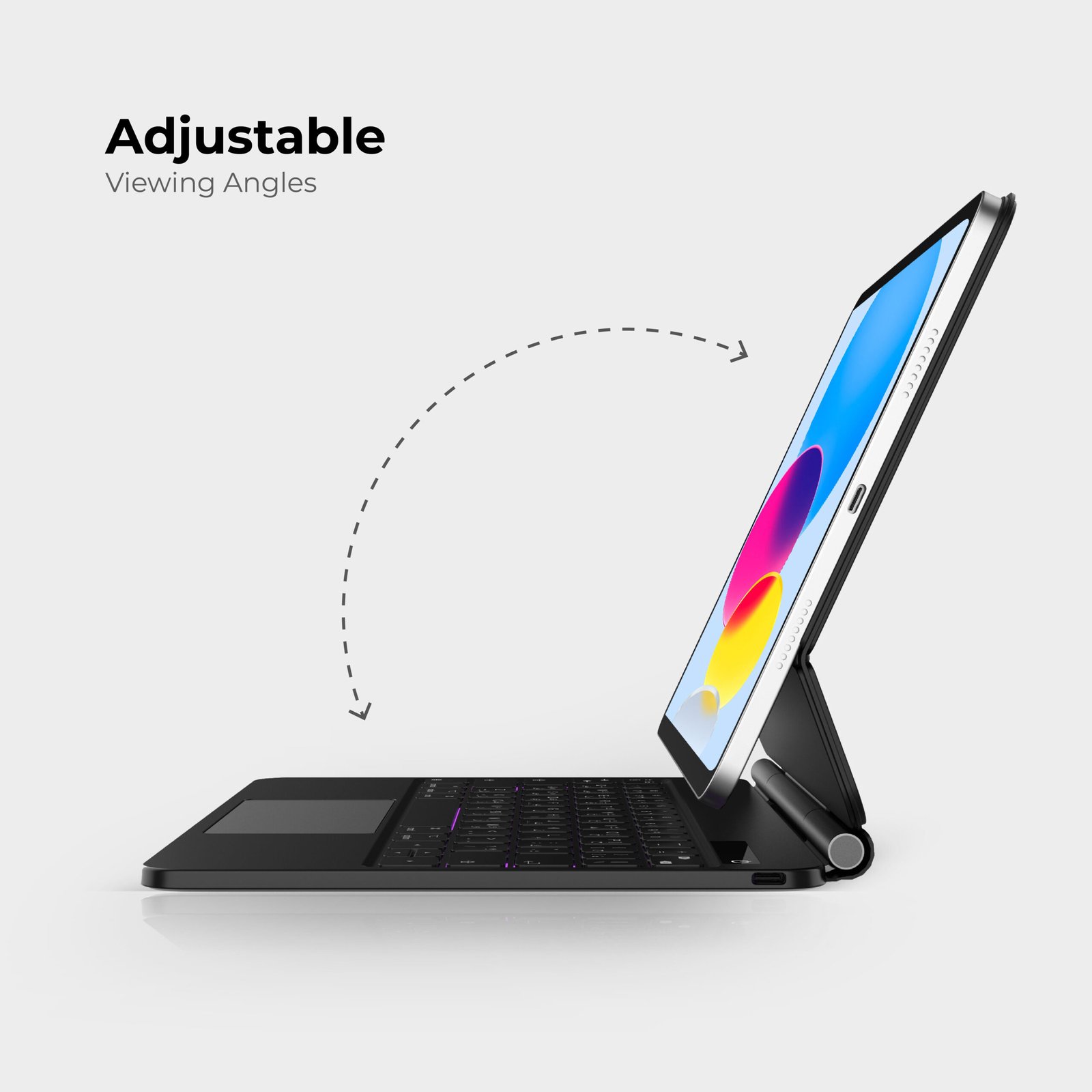 BLUPEBBLE IPAD 10TH GEN MAGIC FOLIO KEYBOARD WITH TRACKPAD ENG/ARB BP-FOLIO-MT10G-AR-EN-BK thumbnail 8