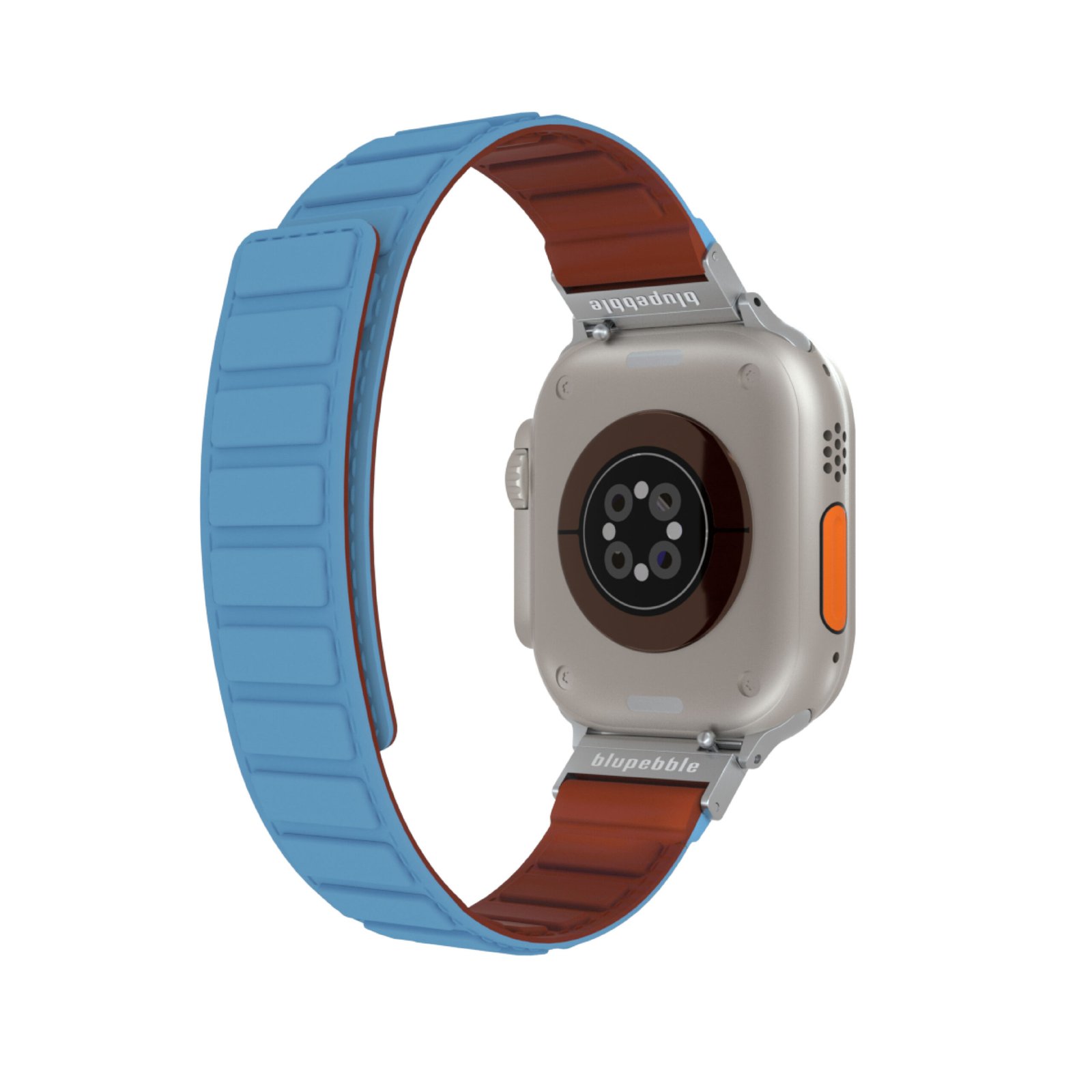 BLUPEBBLE HOCHFEILER SILICONE REVERSIBLE MAGNETIC STRAP 49/45/44/42MM BLUE/BROWN BP-HOCHFEI49-BLBR thumbnail 2