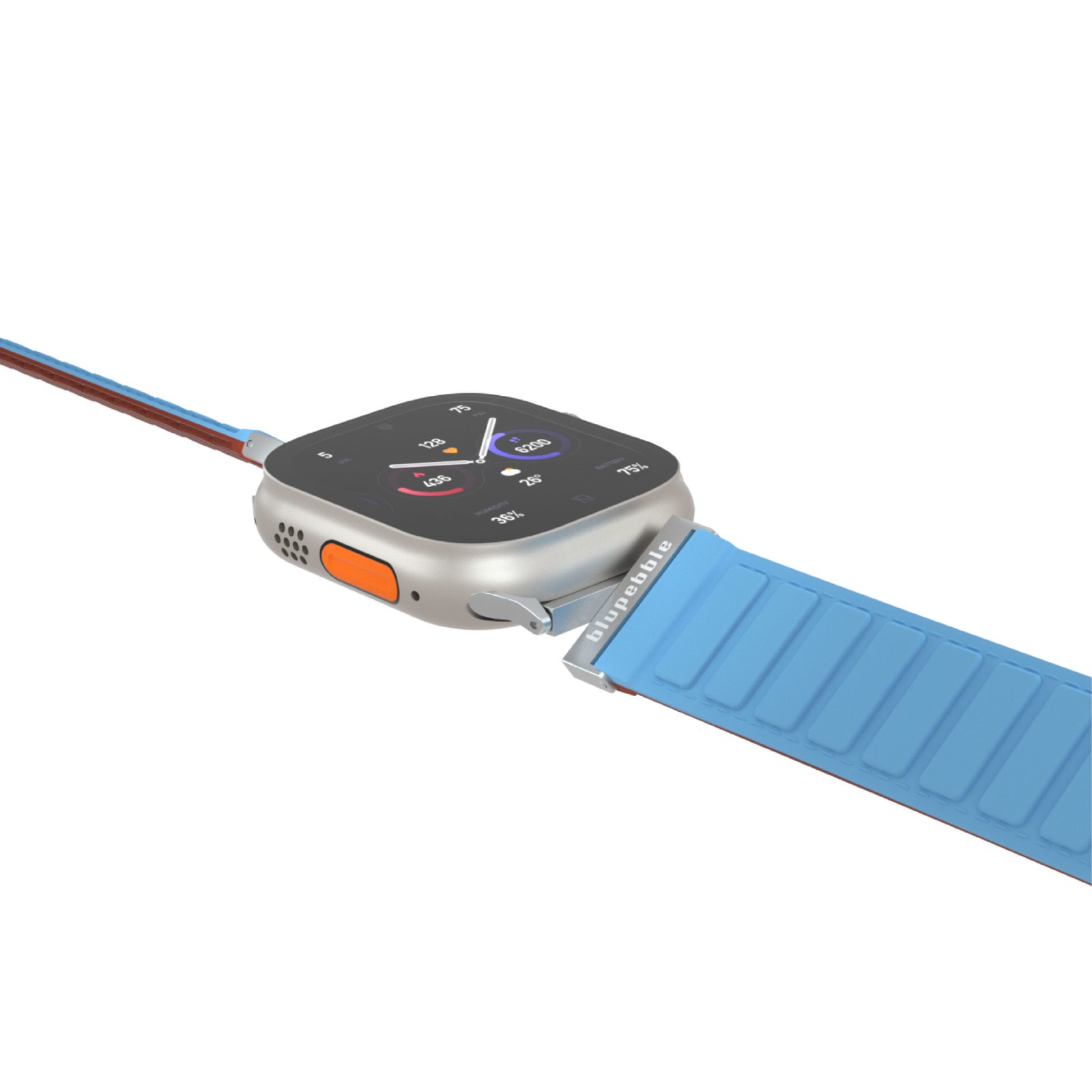 BLUPEBBLE HOCHFEILER SILICONE REVERSIBLE MAGNETIC STRAP 49/45/44/42MM BLUE/BROWN BP-HOCHFEI49-BLBR thumbnail 6