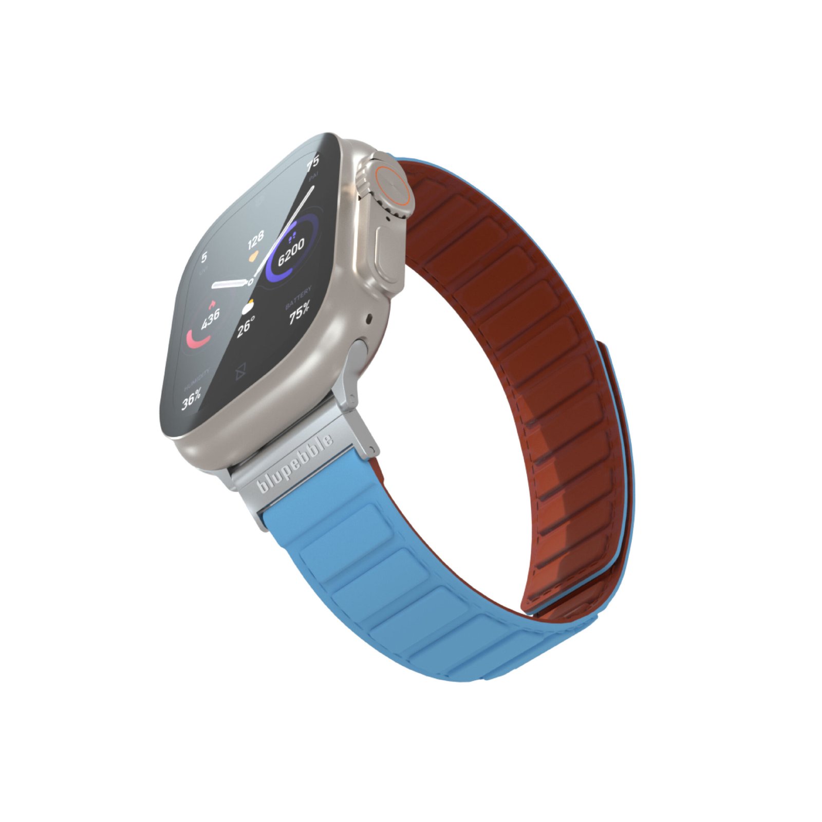 BLUPEBBLE HOCHFEILER SILICONE REVERSIBLE MAGNETIC STRAP 49/45/44/42MM BLUE/BROWN BP-HOCHFEI49-BLBR thumbnail 5