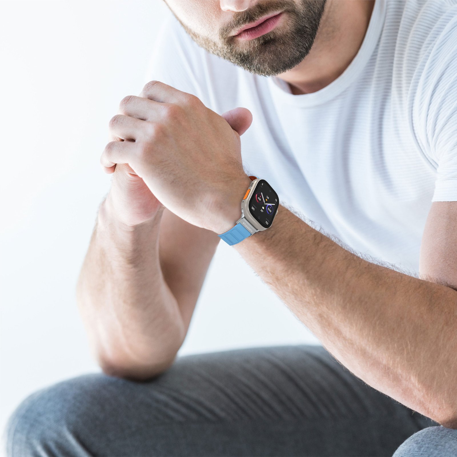 BLUPEBBLE HOCHFEILER SILICONE REVERSIBLE MAGNETIC STRAP 49/45/44/42MM BLUE/BROWN BP-HOCHFEI49-BLBR thumbnail 4