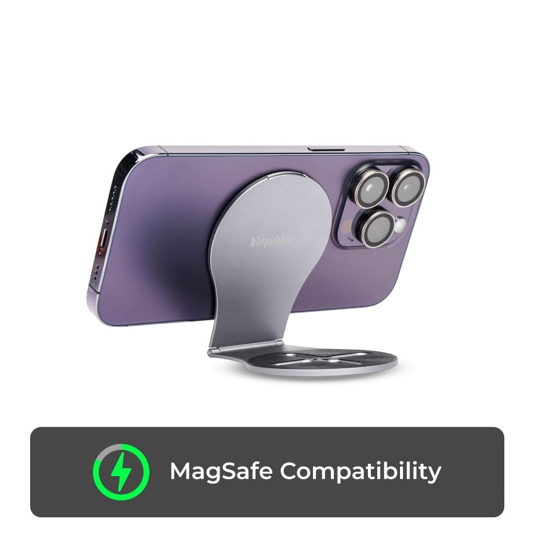 BLUPEBBLE LUMI MAG MAGNETIC ALUMINIUM ALLOY STAND WITH LED LIGHT GREY BP-LUMIMAG-GY thumbnail 8