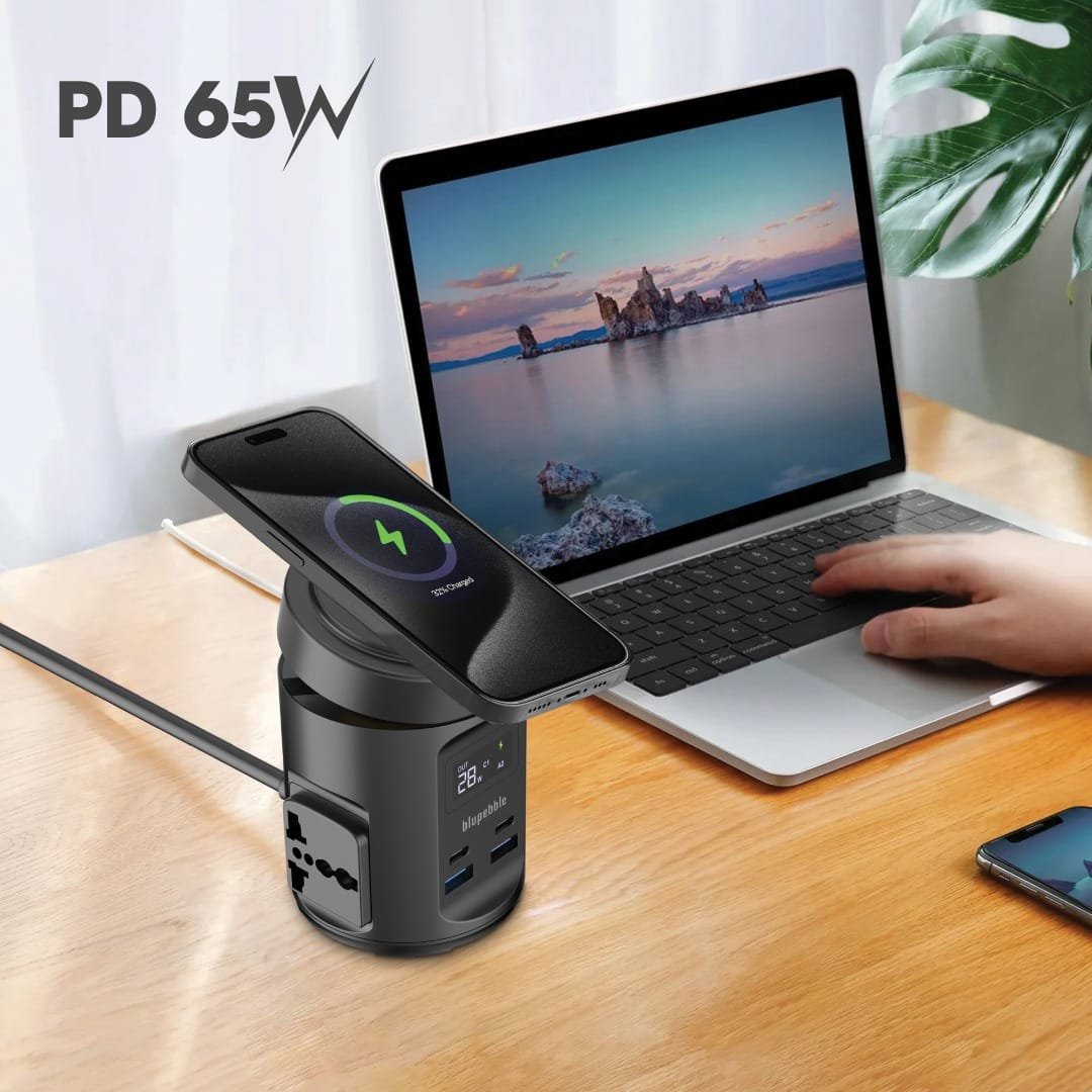 BLUPEBBLE MAGPOD HUB USB-C POWER DELIVERY AND USB-A QC3.0 65W BLACK BP-MAGPODHUB-BK thumbnail 2