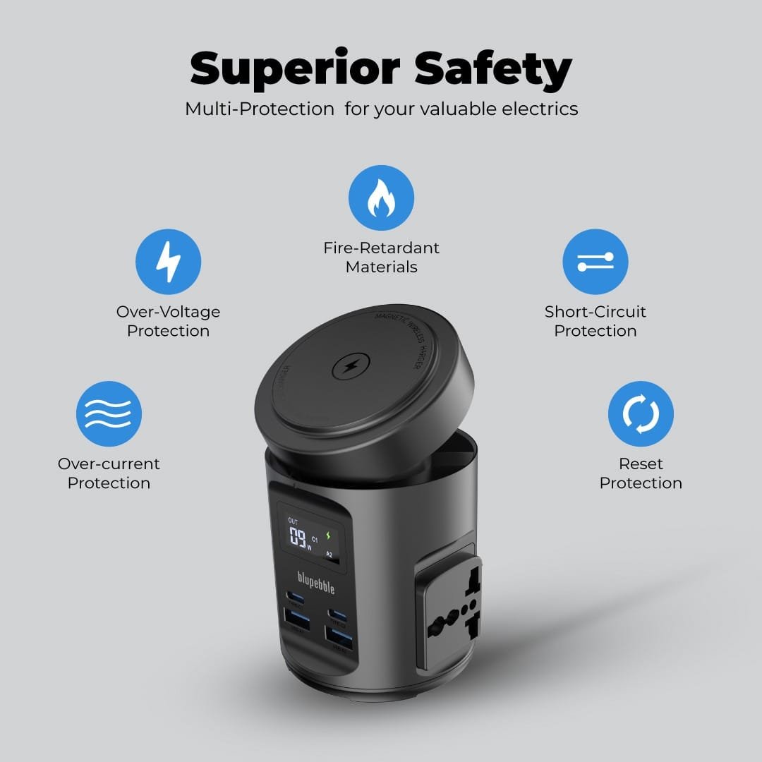 BLUPEBBLE MAGPOD HUB USB-C POWER DELIVERY AND USB-A QC3.0 65W BLACK BP-MAGPODHUB-BK thumbnail 6