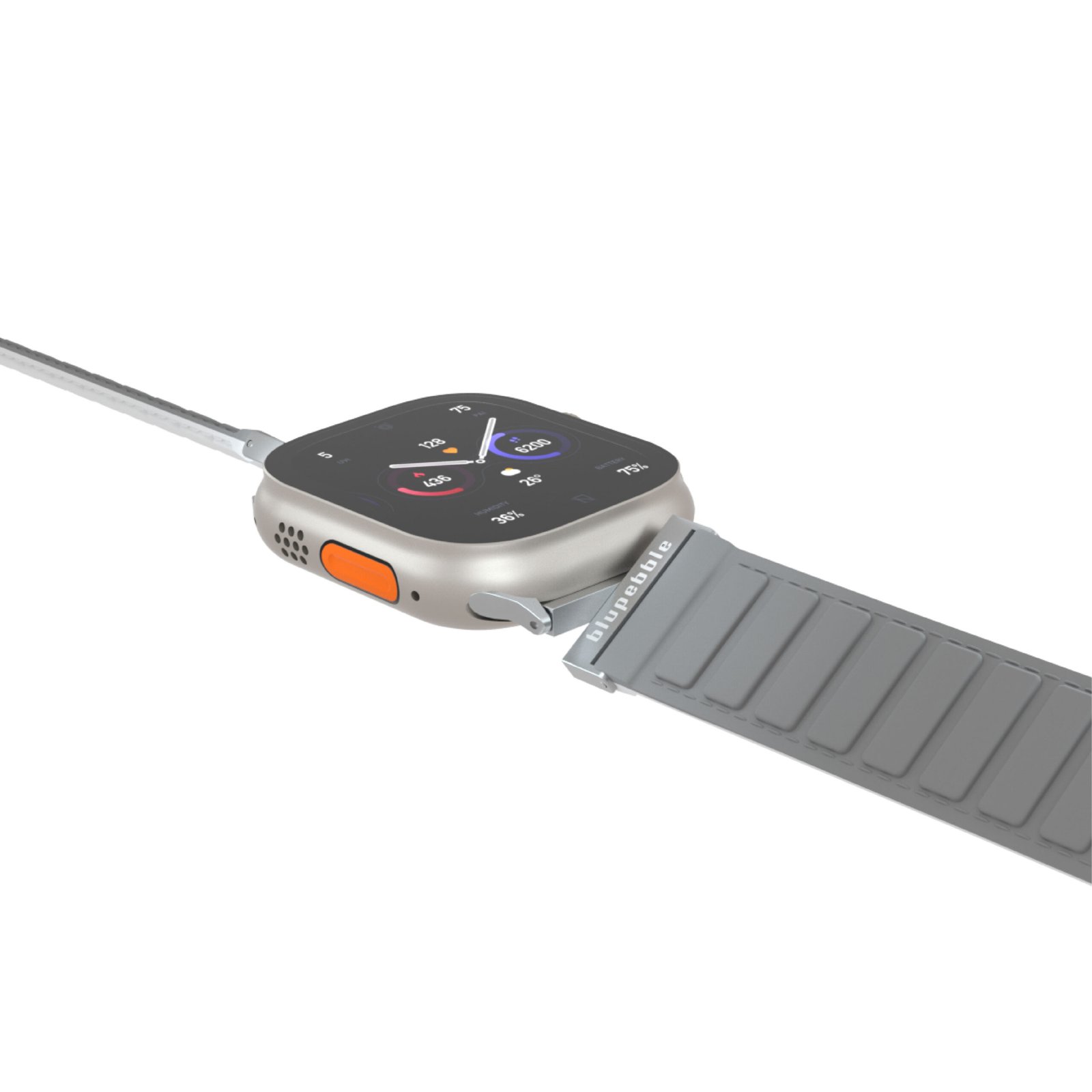 BLUPEBBLE MARMOLADA SILICONE REVERSIBLE MAGNETIC STRAP 49/45/44/42MM GREY/WHITE BP-MARMOL49-GYWH thumbnail 3