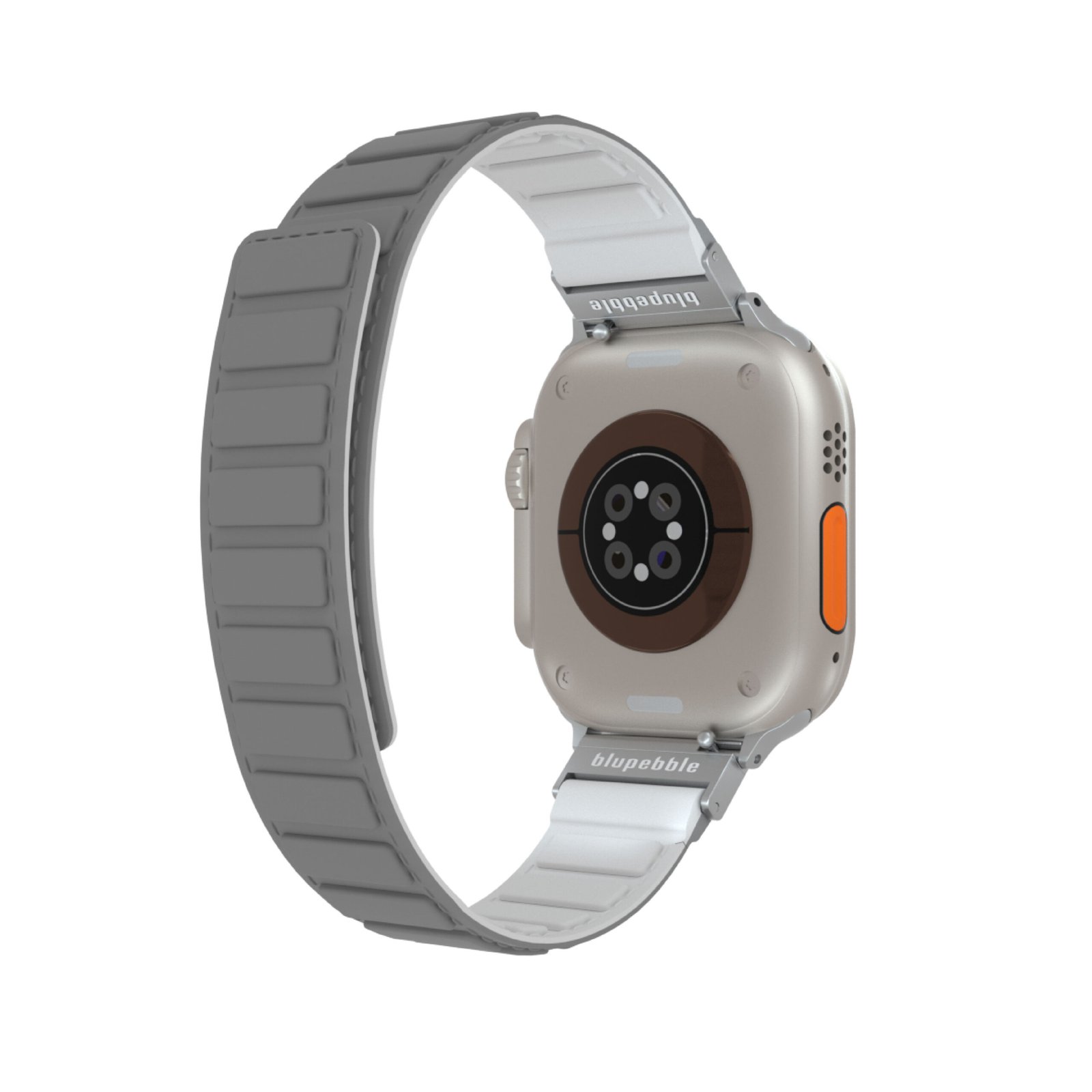 BLUPEBBLE MARMOLADA SILICONE REVERSIBLE MAGNETIC STRAP 49/45/44/42MM GREY/WHITE BP-MARMOL49-GYWH thumbnail 2