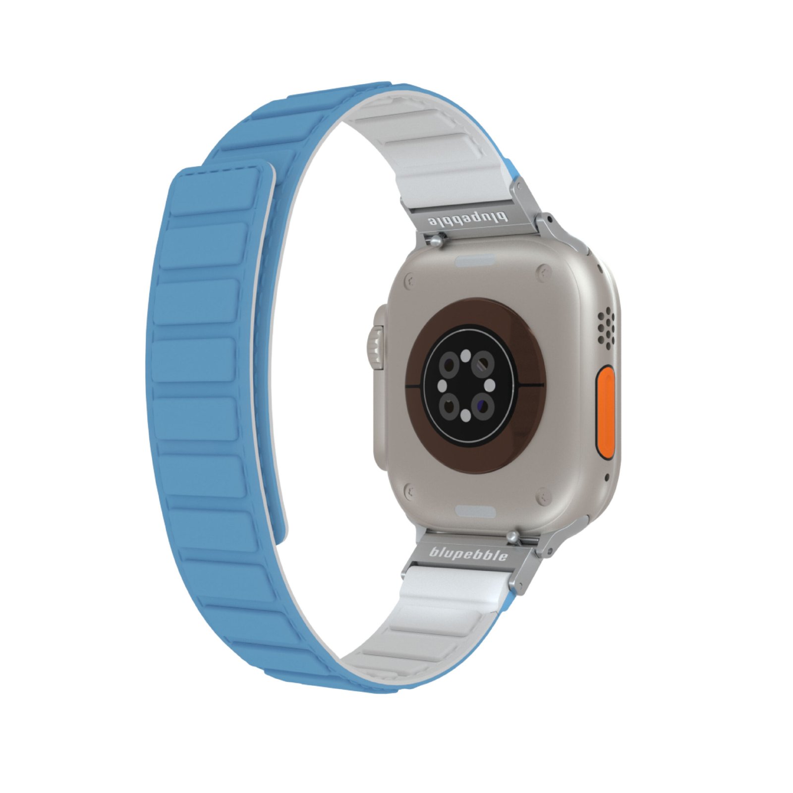 BLUPEBBLE MATTERHORN SILICONE REVERSIBLE MAGNETIC STRAP 49/45/44/42MM BLUE/WHITE BP-MATTERHO49-BLWH thumbnail 2