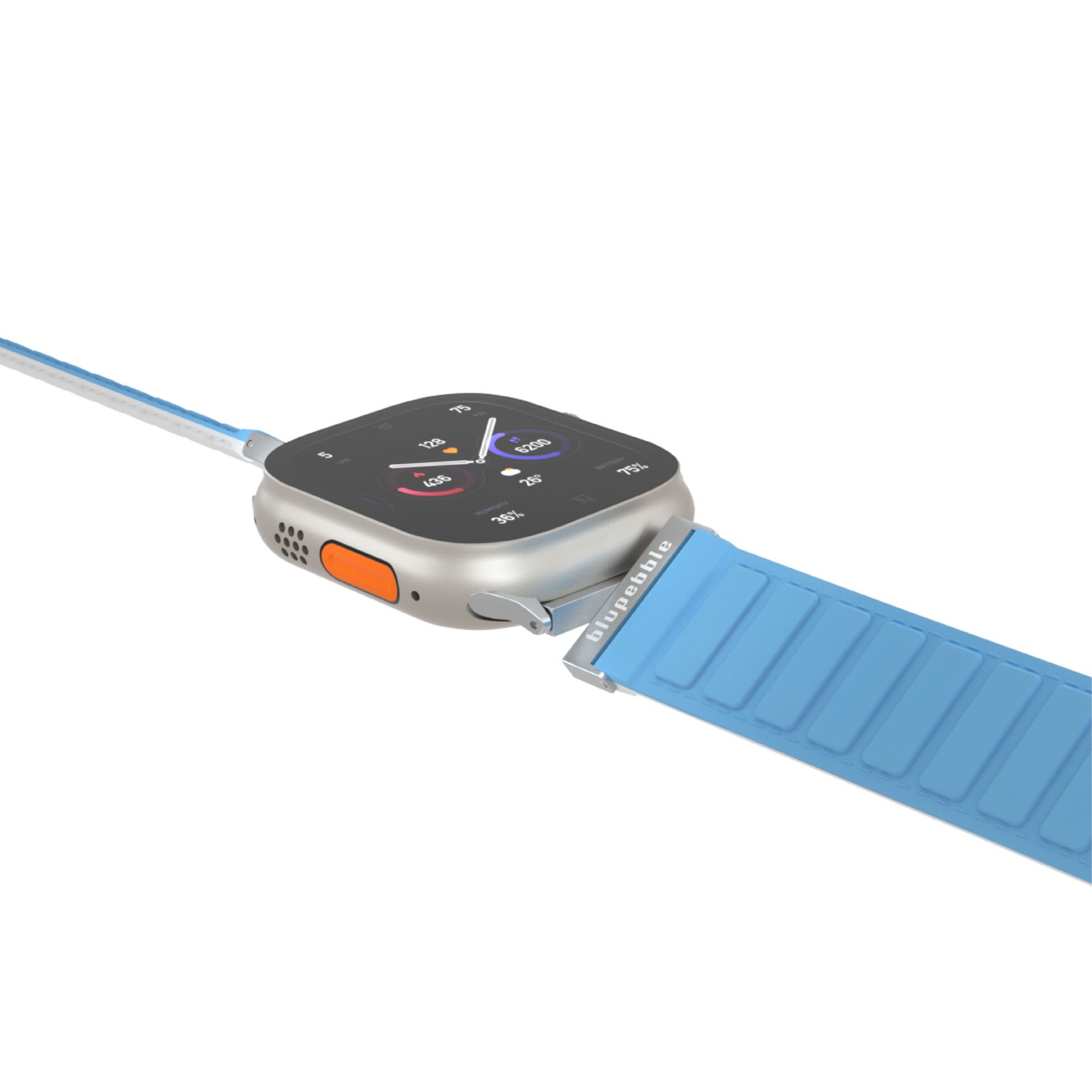 BLUPEBBLE MATTERHORN SILICONE REVERSIBLE MAGNETIC STRAP 49/45/44/42MM BLUE/WHITE BP-MATTERHO49-BLWH thumbnail 6