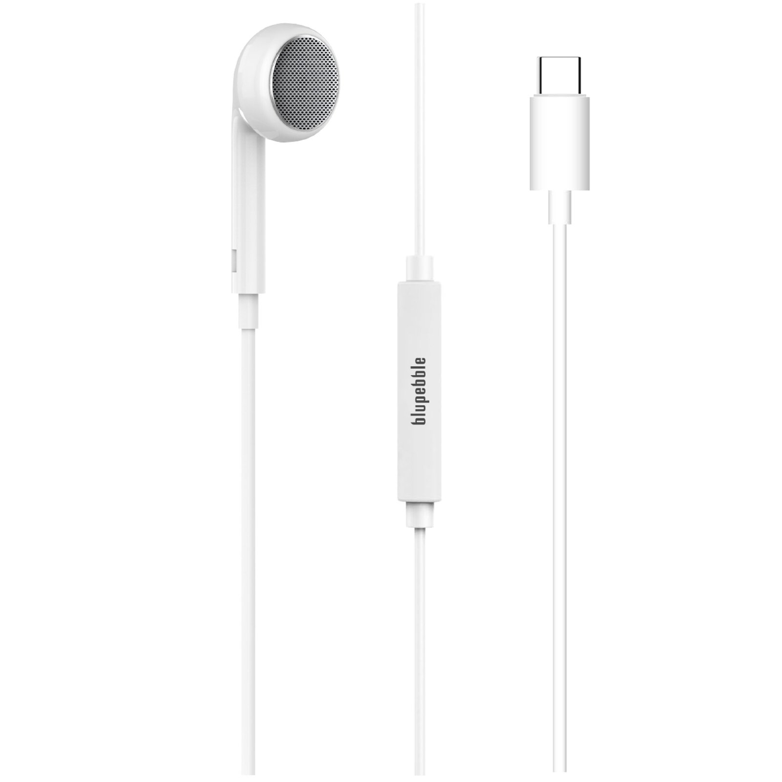 BLUPEBBLE MONO STEREO EARPHONE WITH TYPE-C CONNECTOR 1.2 METER WHITE BP-MONOTC-WH thumbnail 2