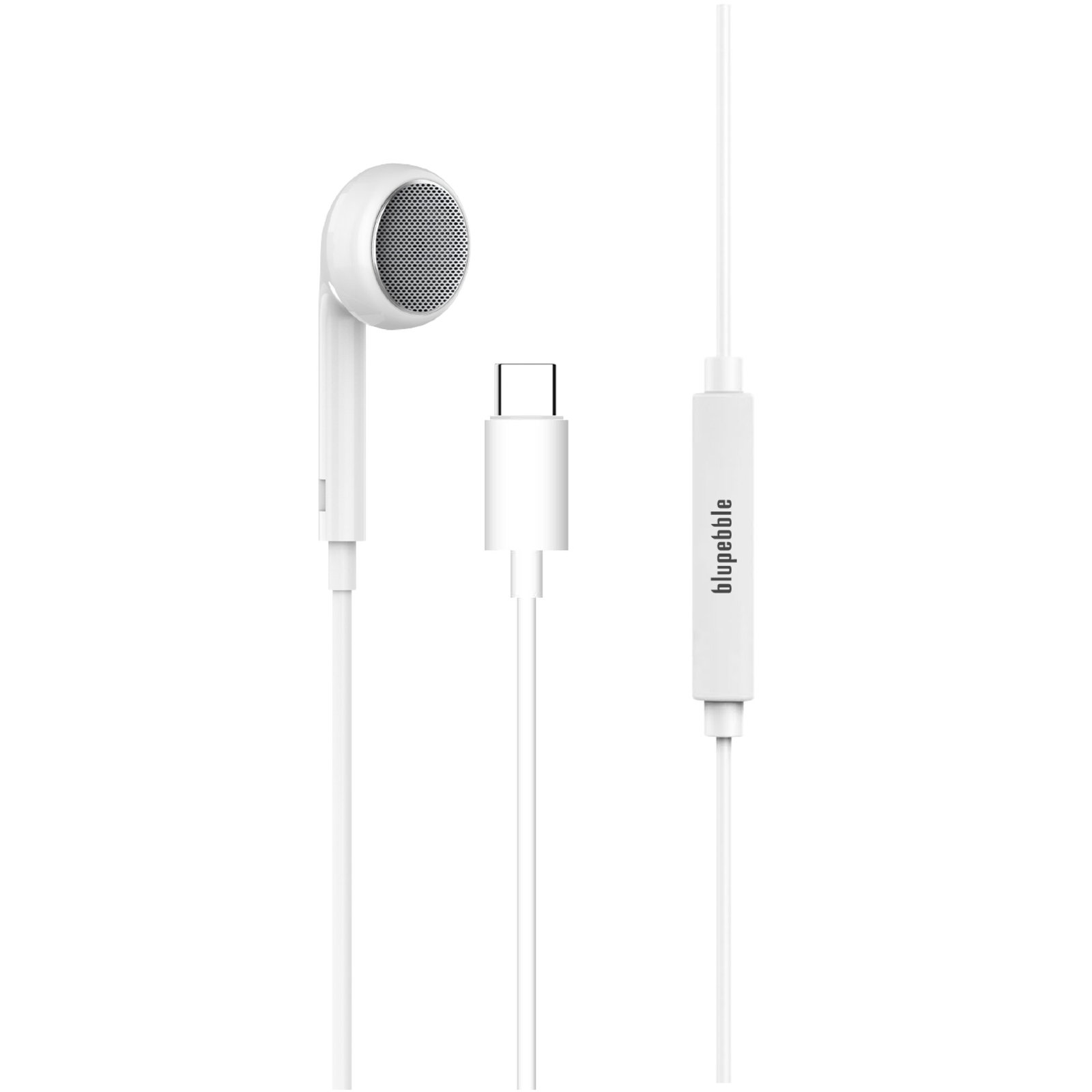 BLUPEBBLE MONO STEREO EARPHONE WITH TYPE-C CONNECTOR 1.2 METER WHITE BP-MONOTC-WH thumbnail 3