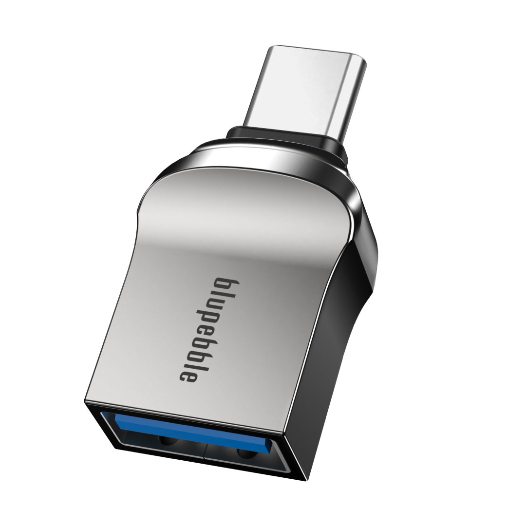 BLUPEBBLE USB C TO USB A 3.1 OTG ADAPTER GRAY BP-OTGC2A-GY