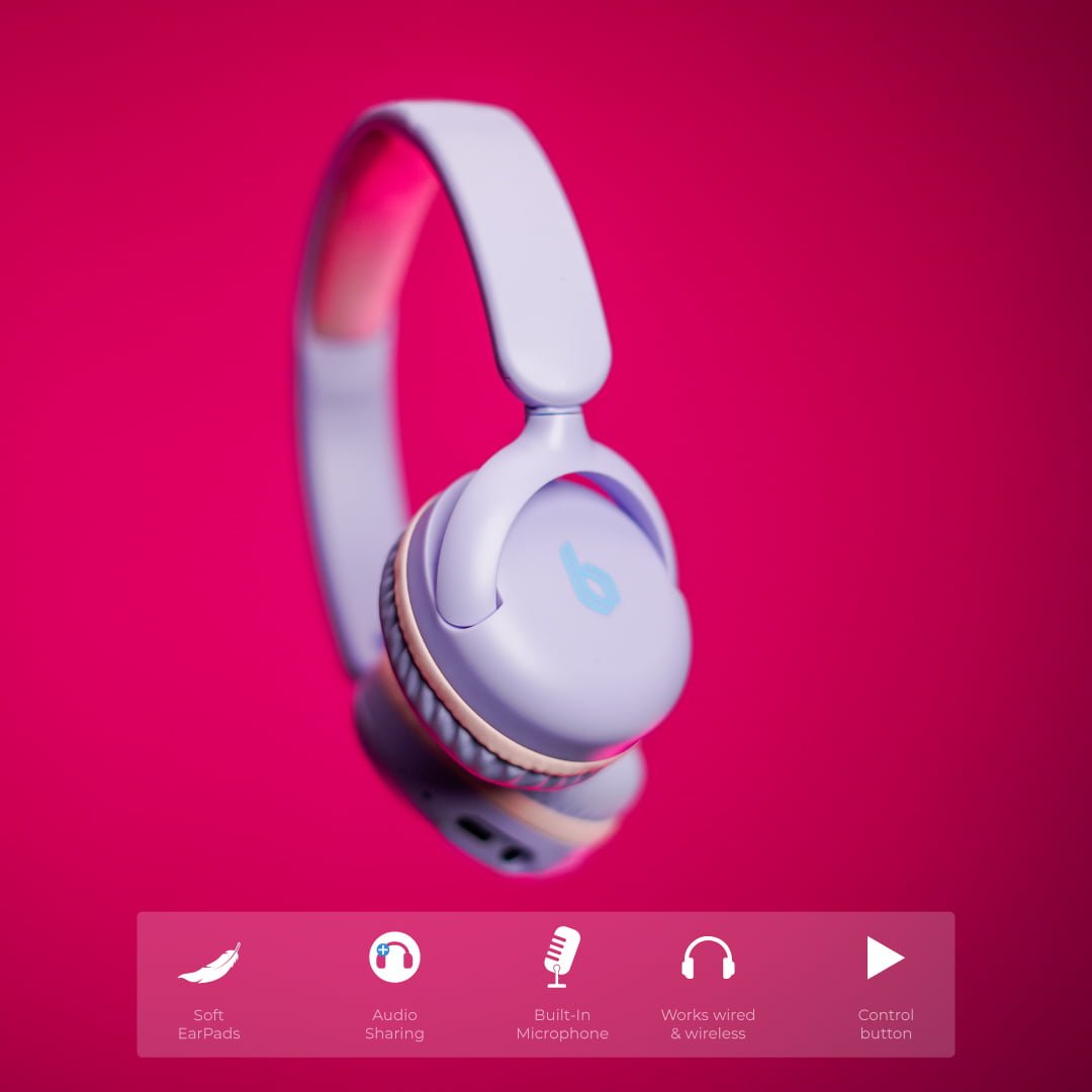 Bluepebble Kids Pulse Audio KD80 Wireless Headphones - Safe & Stylish BP-PAD80JNR thumbnail 5