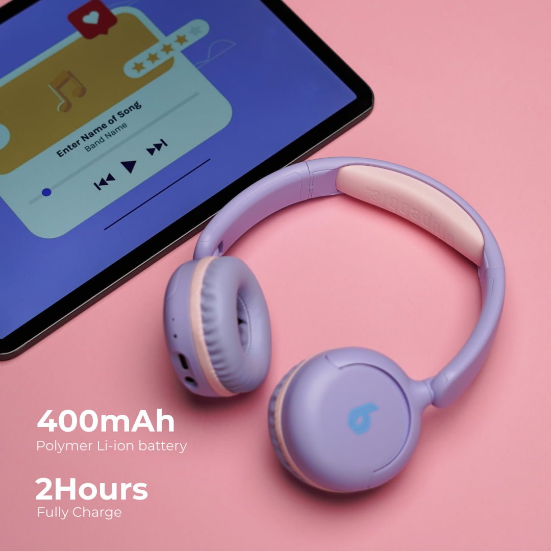 Bluepebble Kids Pulse Audio KD80 Wireless Headphones - Safe & Stylish BP-PAD80JNR thumbnail 3