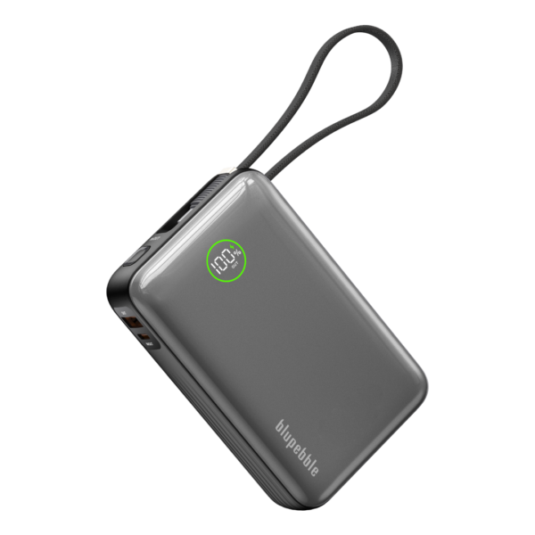BLUPEBBLE LINKPOD FLOW 20000MAH POWERBANK WITH USB-C CABLE GRAY BP-PBLNKPDFLW-GY