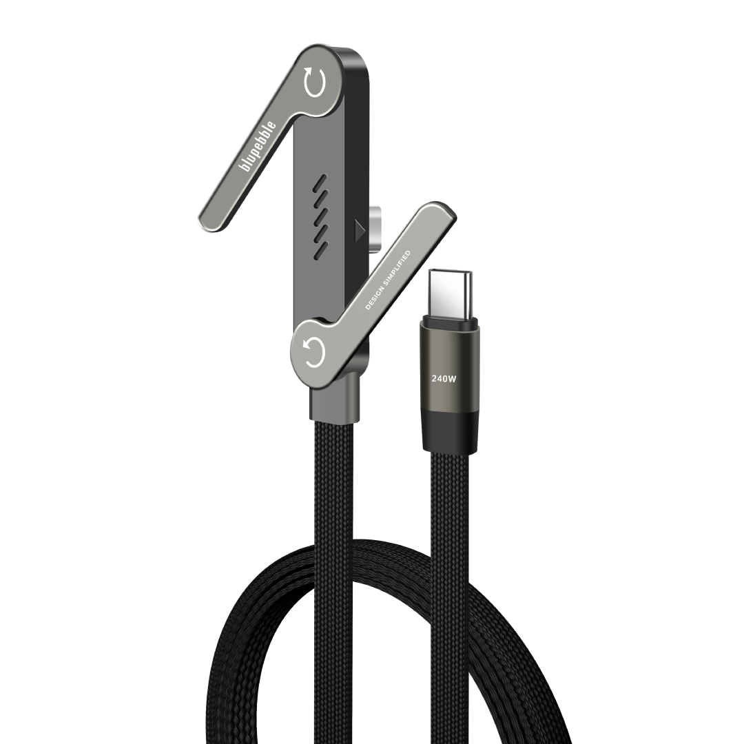BLUPEBBLE POWERFLOW AXIS USB-C TO USB-C 240W BRAIDED CABLE W STAND GRAY BP-PFAXIS1.2M240W-GY thumbnail 7