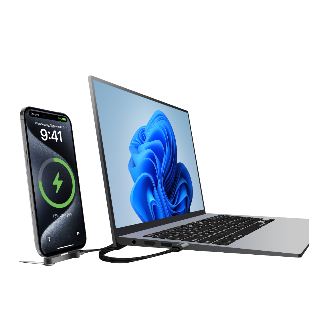 BLUPEBBLE POWERFLOW AXIS USB-C TO USB-C 240W BRAIDED CABLE W STAND GRAY BP-PFAXIS1.2M240W-GY thumbnail 3