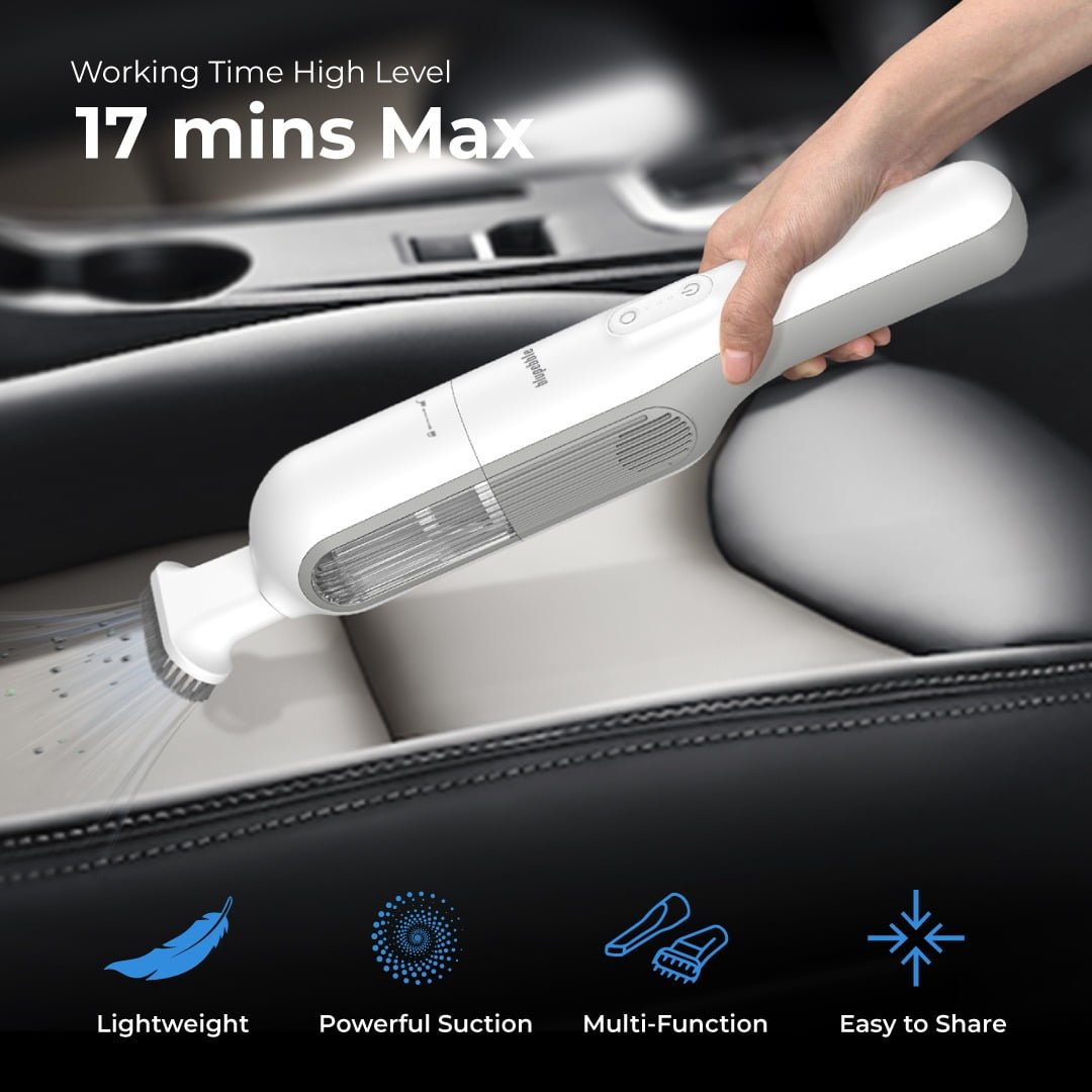 BLUPEBBLE CORDLESS HANDHELD PORTABLE VACUUM V12H WHITE BP-PVACV12H-GWH thumbnail 6