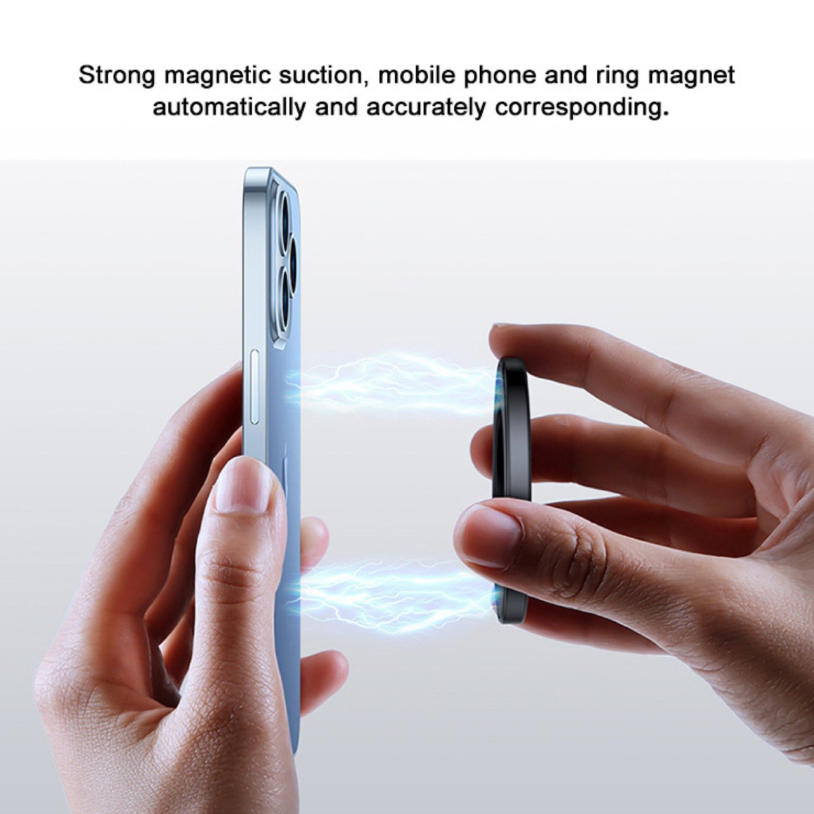 BLUPEBBLE MAGSAFE MAGNETIC GRIP HOLDER WITH ADJUSTABLE KICKSTAND BLACK BP-RINGGRIP-BK thumbnail 5