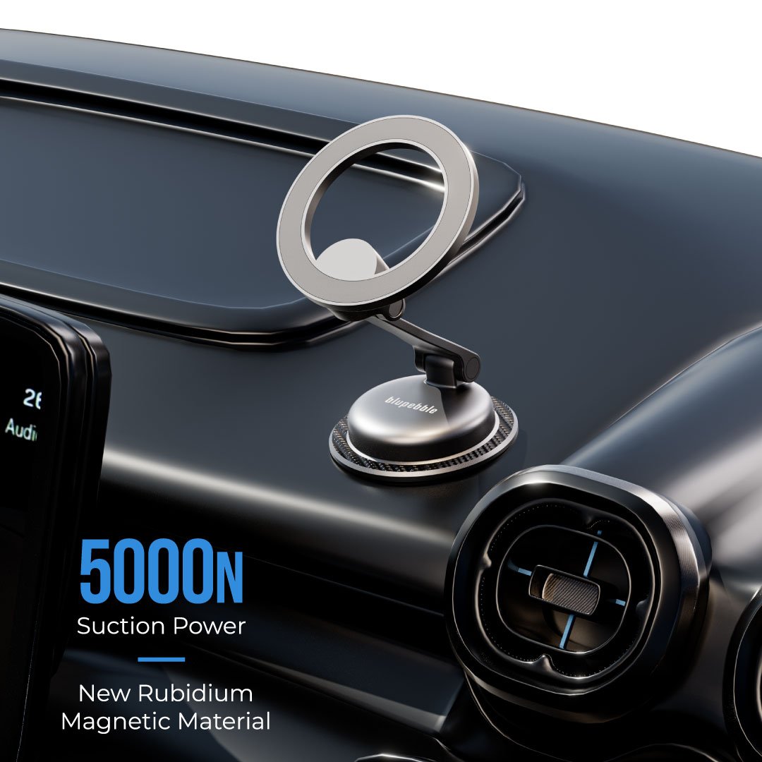 Blupebble Road Mag Magnetic Versatile Mount with MagSafe | 360° Rotation Phone Holder - Black BP-ROADMAG-BK thumbnail 7