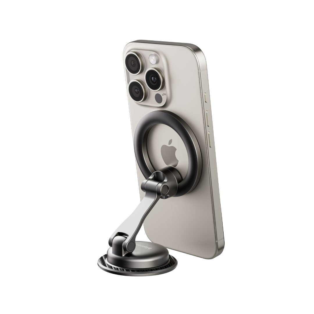 Blupebble Road Mag Magnetic Versatile Mount with MagSafe | 360° Rotation Phone Holder - Black BP-ROADMAG-BK thumbnail 5