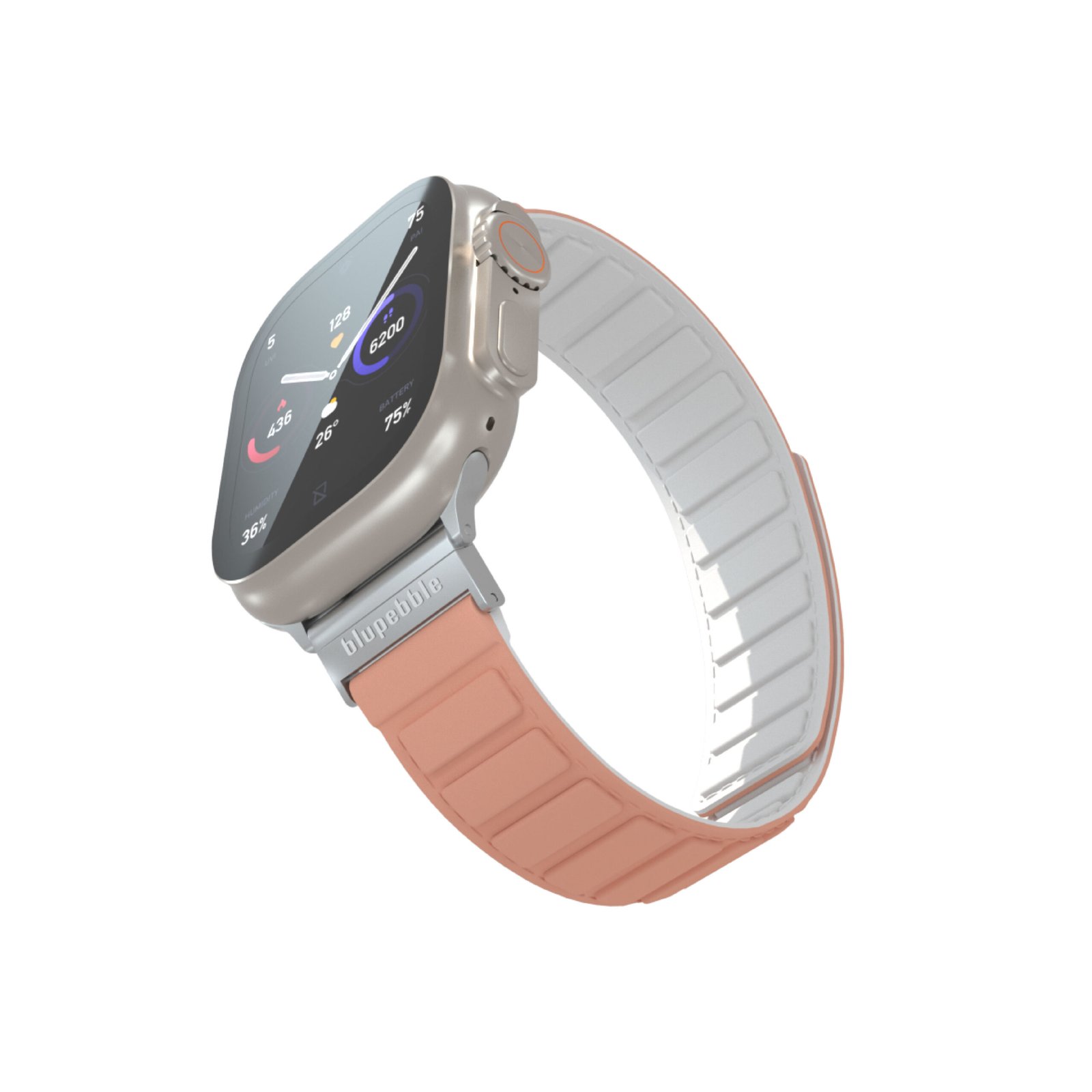 BLUPEBBLE ROSA SILICONE REVERSIBLE MAGNETIC STRAP 41/40/38MM PINK/WHITE BP-ROSA41-PKW thumbnail 5