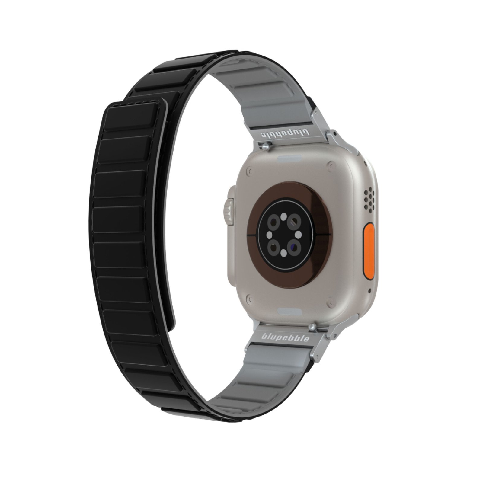 BLUPEBBLE SASS PORDOI SILICONE REVERSIBLE MAGNETIC STRAP 49/45/44/42MM BLACK/GREY BP-SPORDOI49-BKGY thumbnail 3