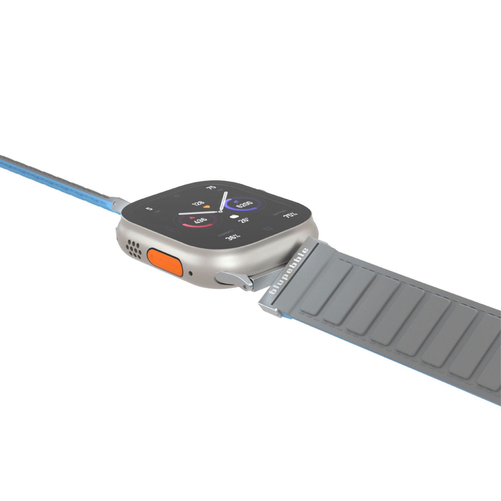 BLUPEBBLE TRESERO SILICONE REVERSIBLE MAGNETIC STRAP 49/45/44/42MM GREY/BLUE BP-TRESERO49-GYBL thumbnail 5