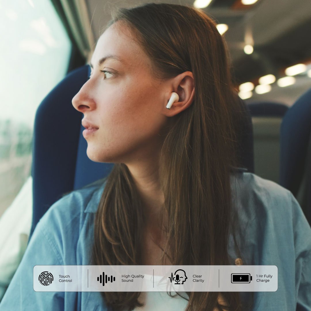Blupebble TuneFlow True Wireless Earbuds – Crystal Clear Sound, Sleek White Design BP-TWSTUNEFLOW-WH thumbnail 9