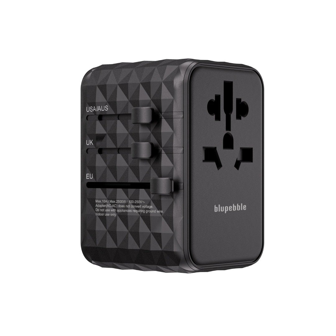 Blupebble Passport 4 World Travel Adapter - Featuring GAN III Tech, 100W Power, 3 USB-C, and 2 USB-A Ports for Ultimate Convenience : Power Up Anywhere thumbnail 8