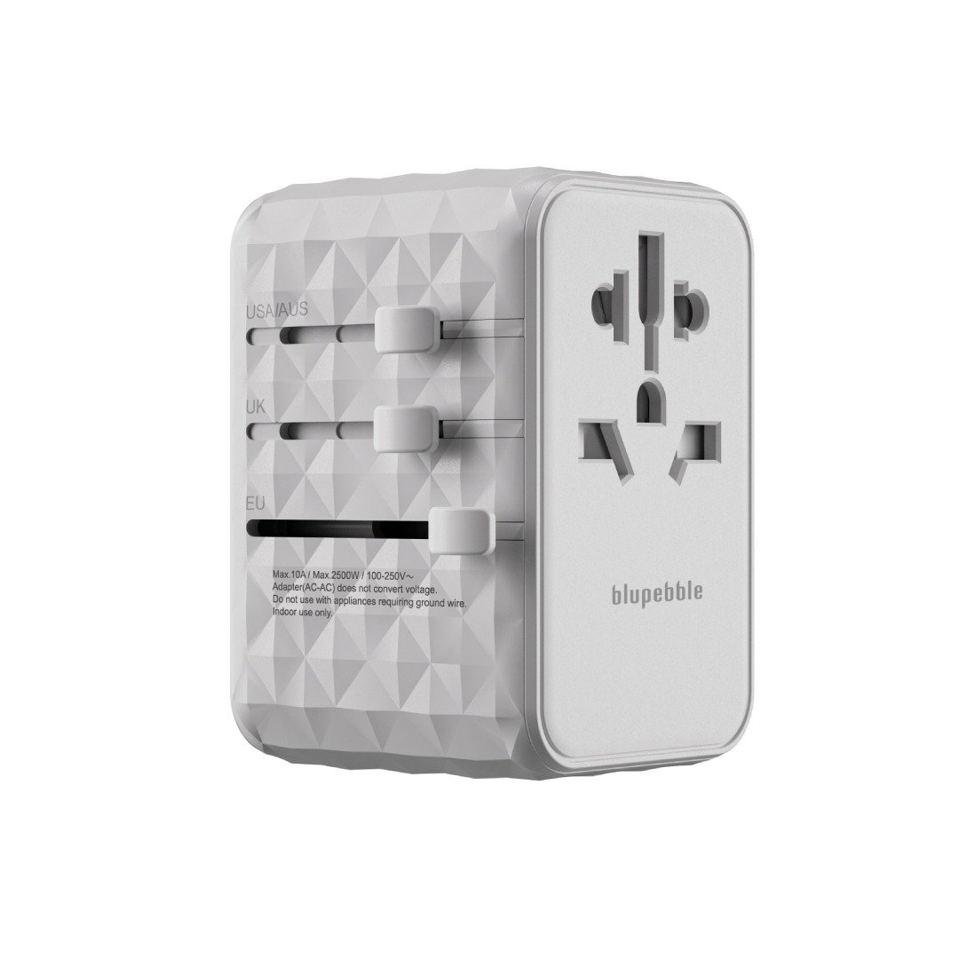 Blupebble Passport 4 World Travel Adapter - Featuring GAN III Tech, 100W Power, 3 USB-C, and 2 USB-A Ports for Ultimate Convenience : Power Up Anywhere thumbnail 2