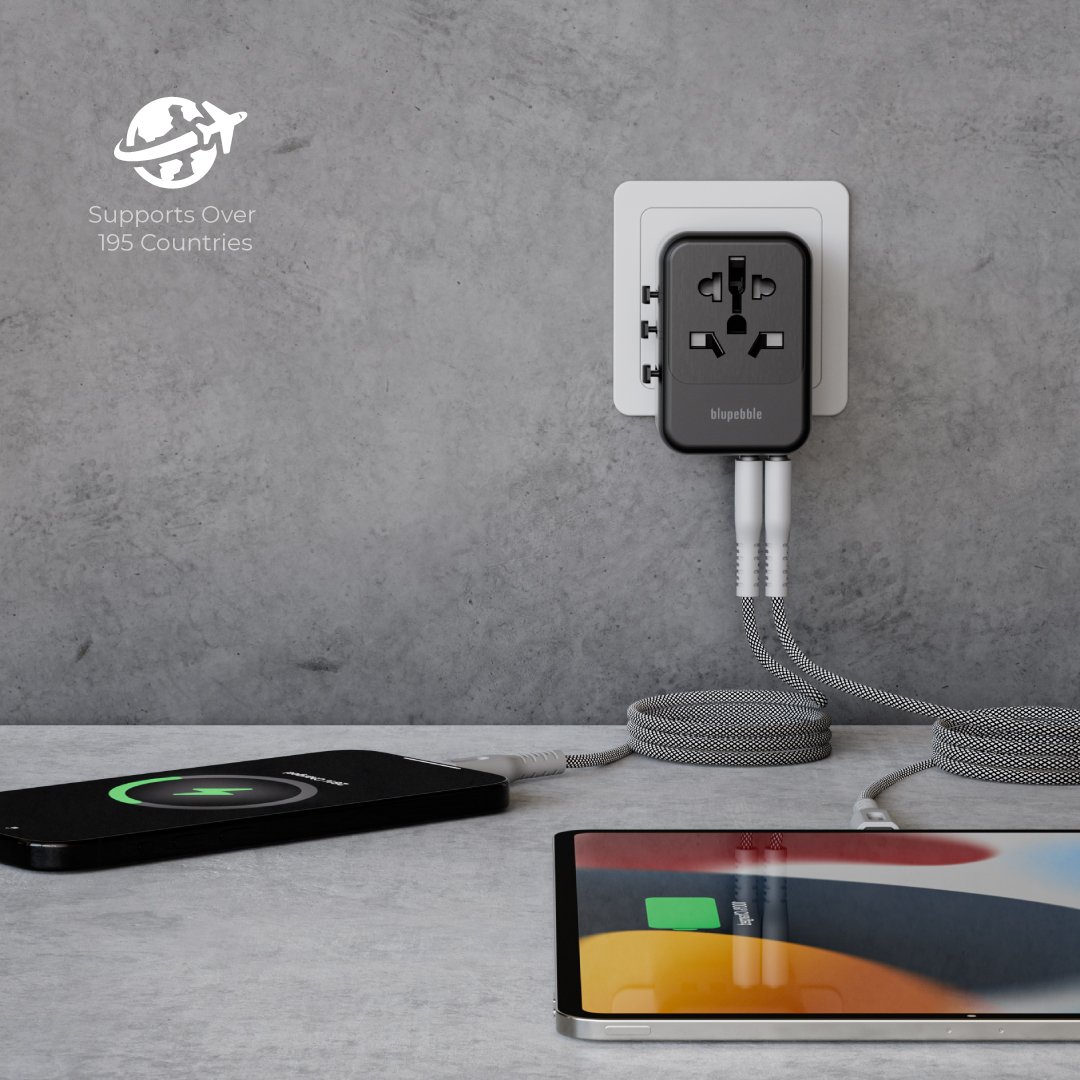 Bluepebble Passport 5 World Travel Adapter with GaN III Tech - 35W, 3 USB-C & 2 USB-A BP-TVL005 thumbnail 12