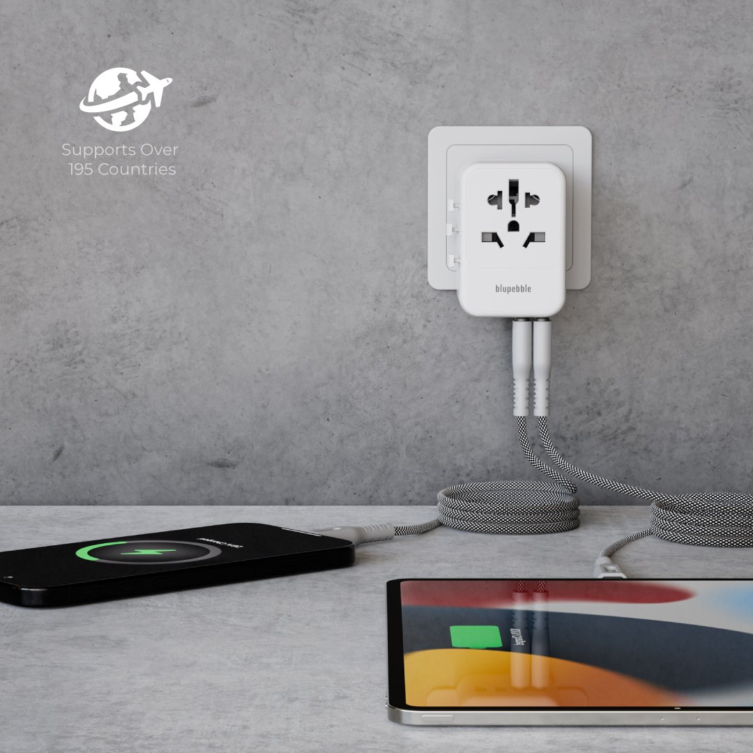 Bluepebble Passport 5 World Travel Adapter with GaN III Tech - 35W, 3 USB-C & 2 USB-A BP-TVL005 thumbnail 7