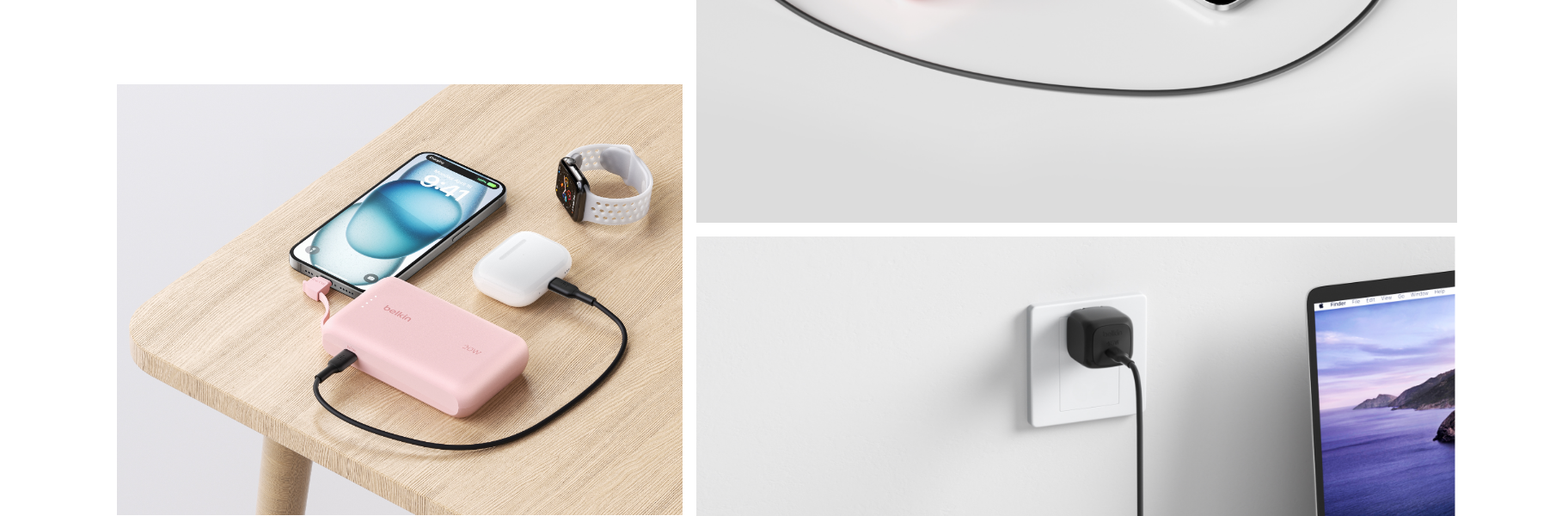 BELKIN BOOST CHARGE POWER BANK 20K WITH USB C INTEGRATED CABLE PD 30W PINK BPB024HQPK thumbnail 4