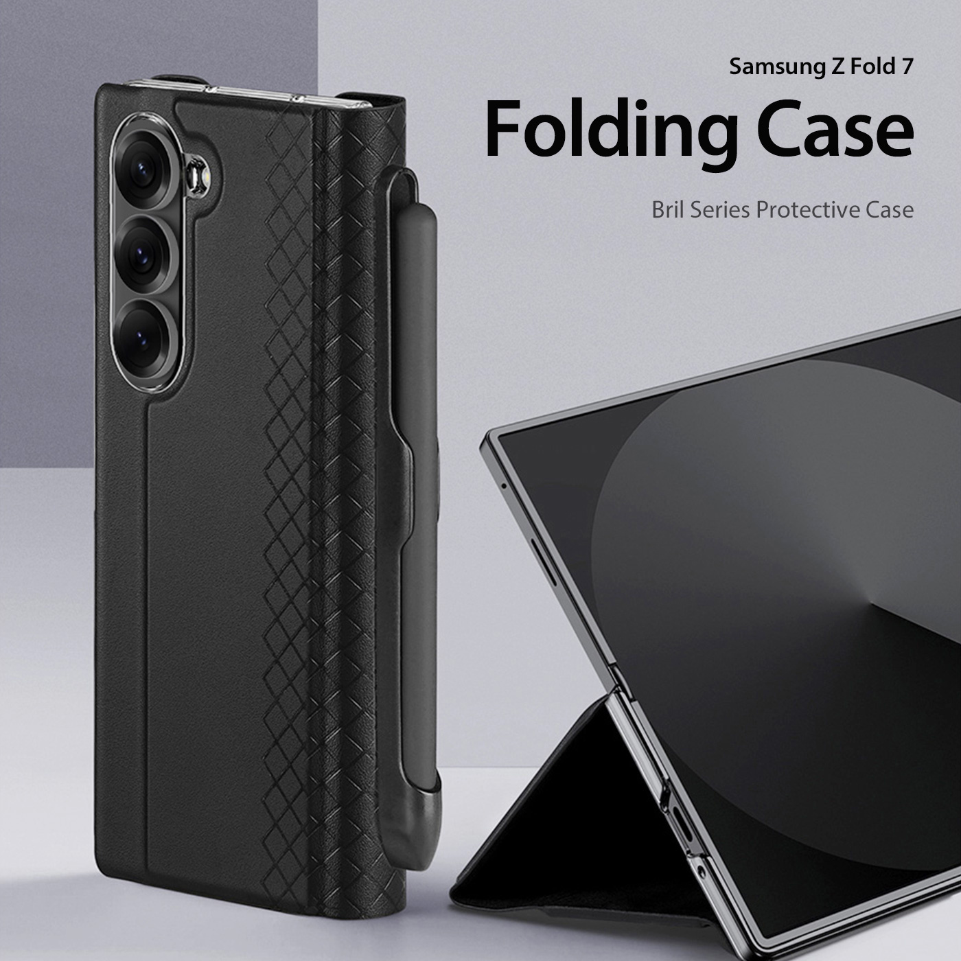 DUXDUCIS SAMSUNG Z FOLD 7 BRIL SERIES WITH PEN SLOT MAGNETIC CASE BLACK BRIL0079 thumbnail 3