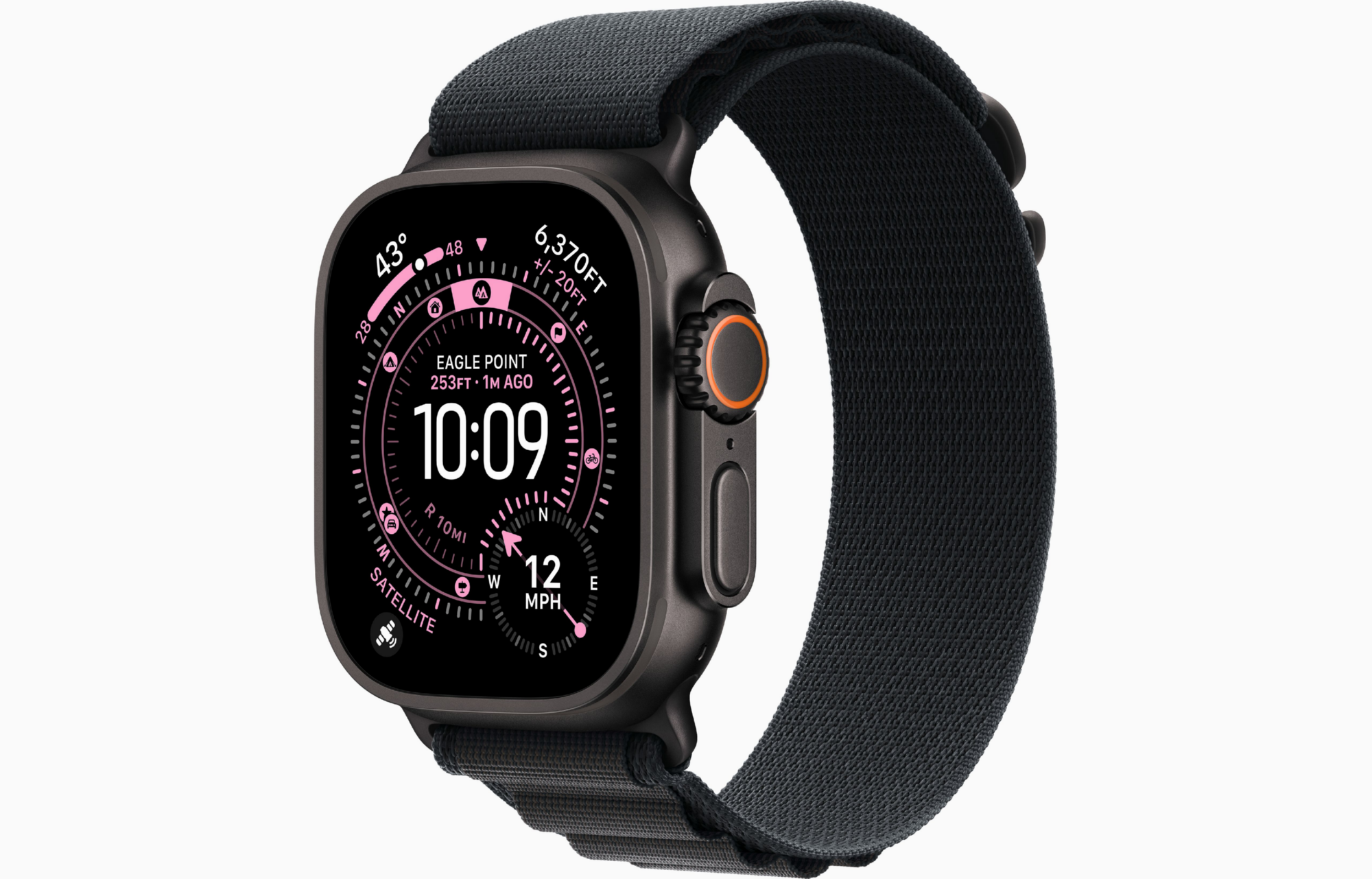 APPLE WATCH ULTRA 3 GPS + CELLULAR 2025 BLACK TITANIUM CASE WITH BALCK ALPINE LOOP BAND MEDIUM MF0V4