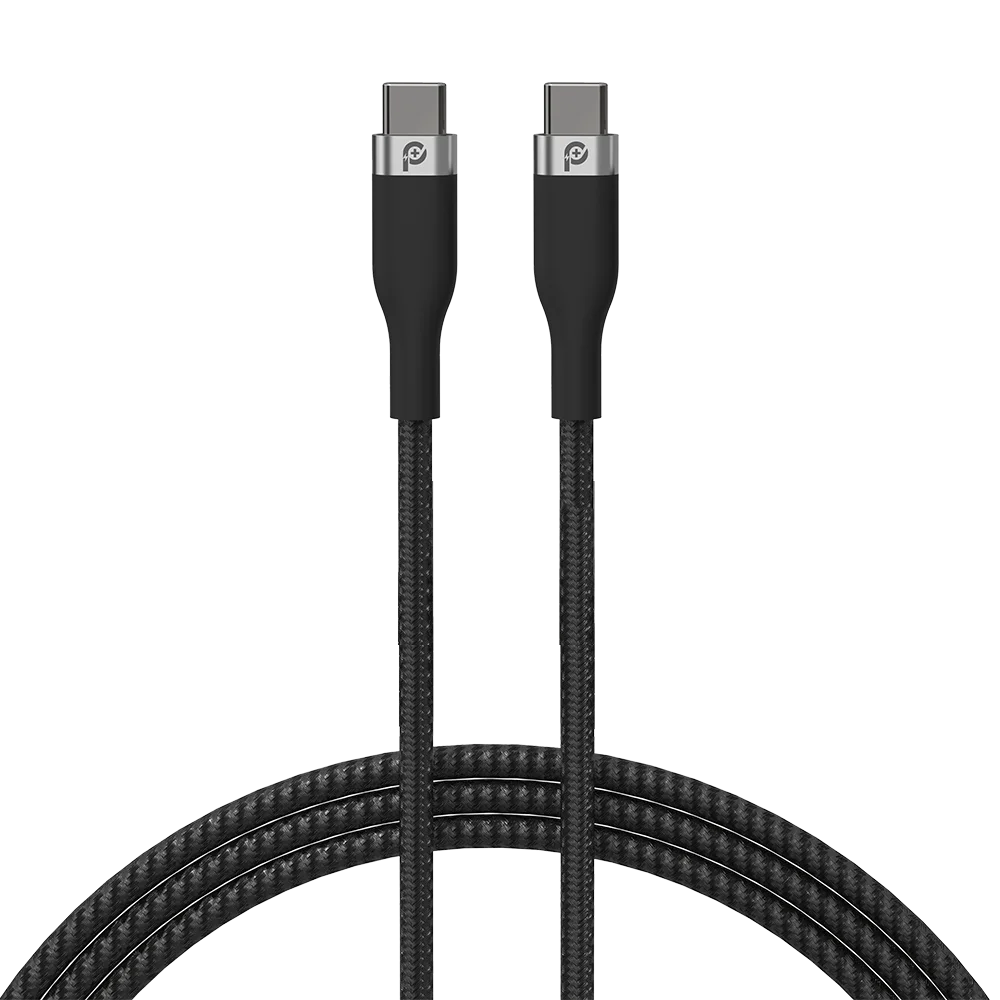 POWERO PLUS RAPID PRO USB C TO LIGHTNING PREMIUM BRAIDED CABLE 1.2M BLACK PR-RPBD12CL-BK