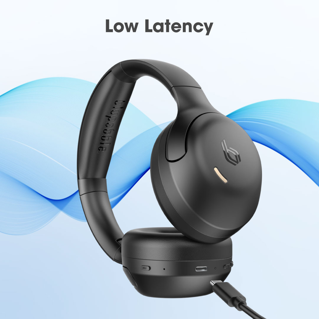 BLUPEBBLE OVER EAR FOLDABLE DIGITAL HYBRID NOISE CANCELLING HEADPHONES C85 STONE BP-PAC85-STN thumbnail 4