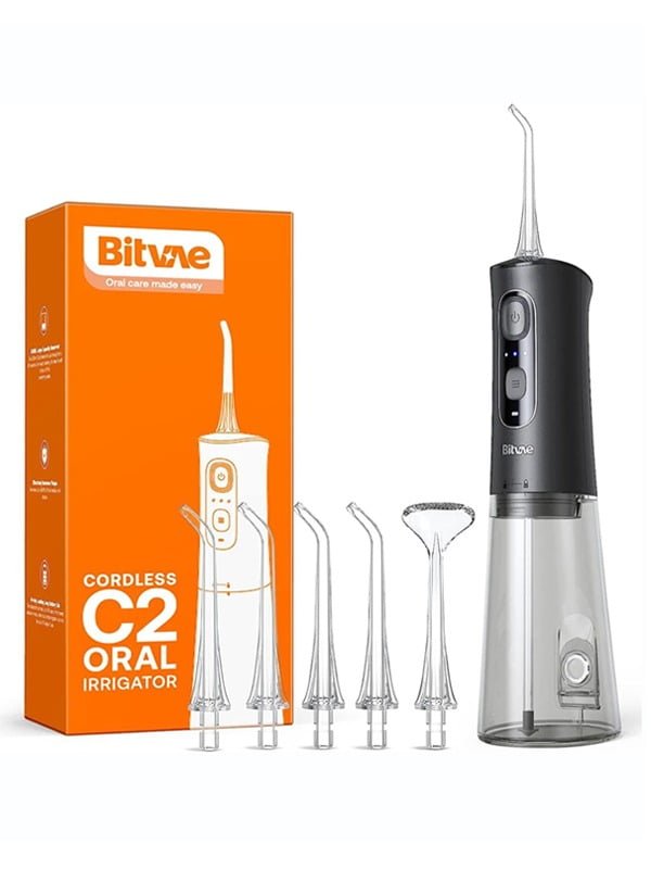 BITVAE WATER FLOSSER WITH 6 NOZZLES BLACK BV-C2