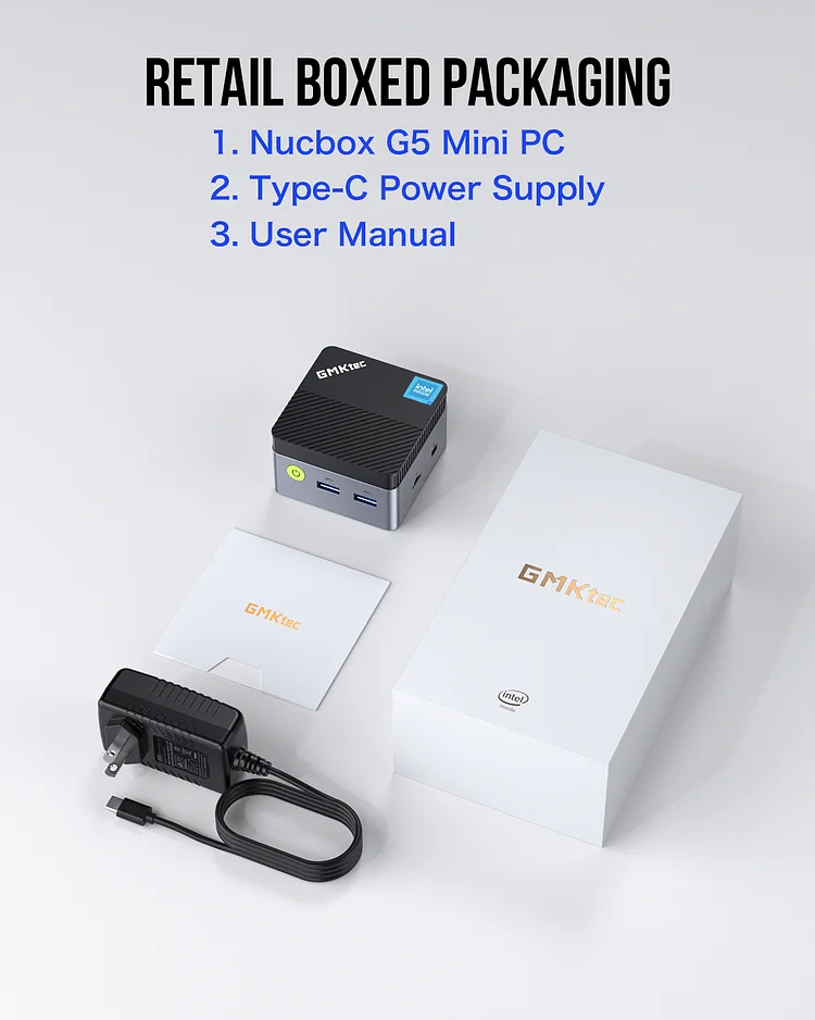 GMKtec Mini PC NUCBOX-G5 - Intel N97, 12GB RAM, 512GB SSD, Windows 11 Pro, Compact Design thumbnail 3