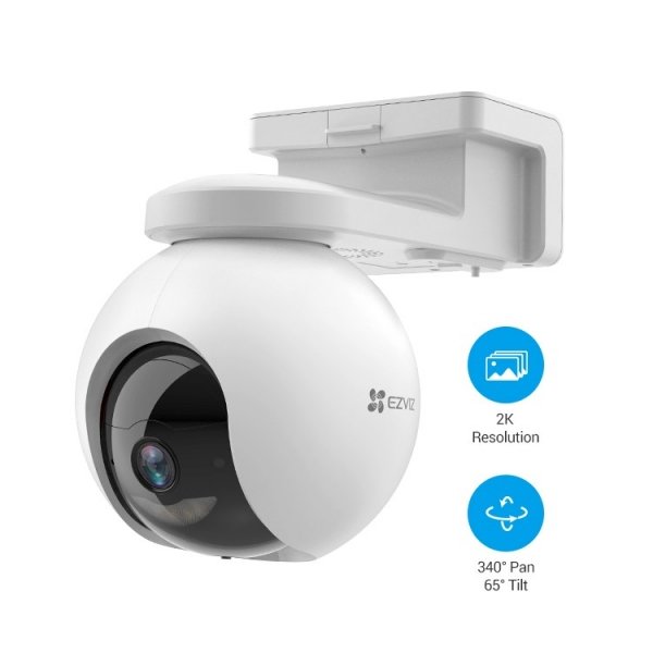 EZVIZ CB8 Smart Home Camera - 2K Resolution, 360° View, Battery-Powered, AI Detection