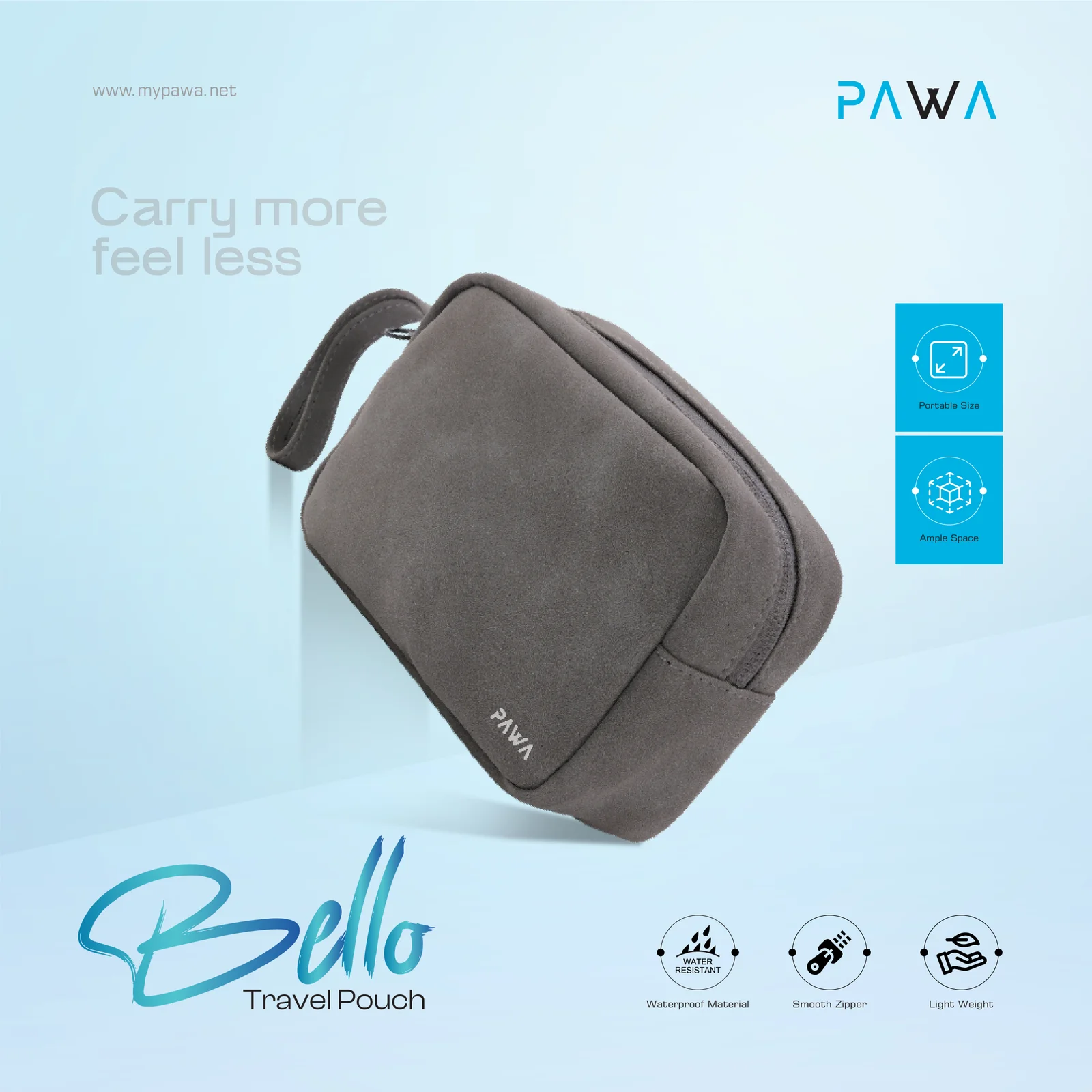 PAWA BELLO TRAVEL POUCH GRAY PW-TPHBG069-GY thumbnail 2