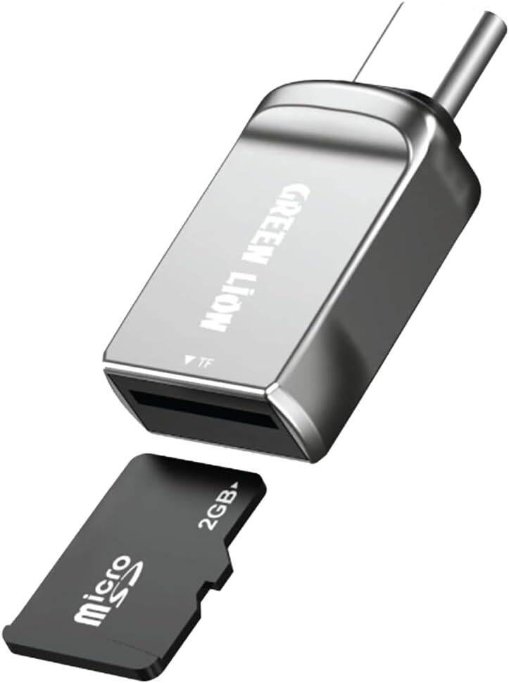GREEN LION SD CARD READER USB C TO MICRO SD SILVER GNSDCRRDRSL
