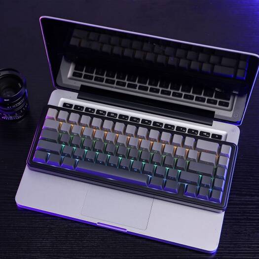 AULA 65 KEYS RGB 65% MECHANICAL GAMING KEYBOARD TRI MODE GREY WOOD V3 SWITCH BLK-GRY F65 thumbnail 8