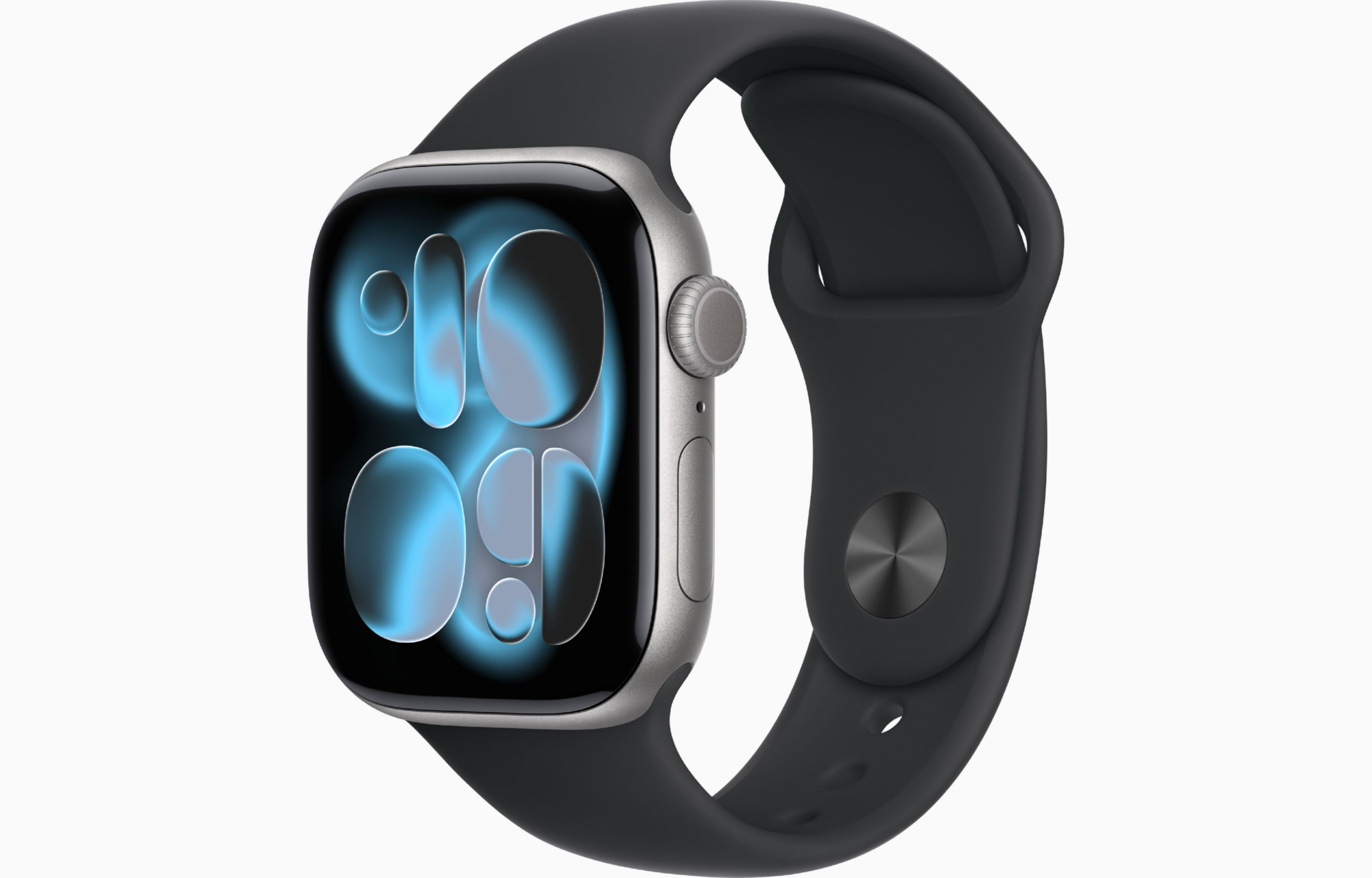 APPLE WATCH SERIES 11 GPS 42MM 2025 SPACE GREY ALUMINIUM CASE WITH BLACK SPORT BAND - M/L MEQX4