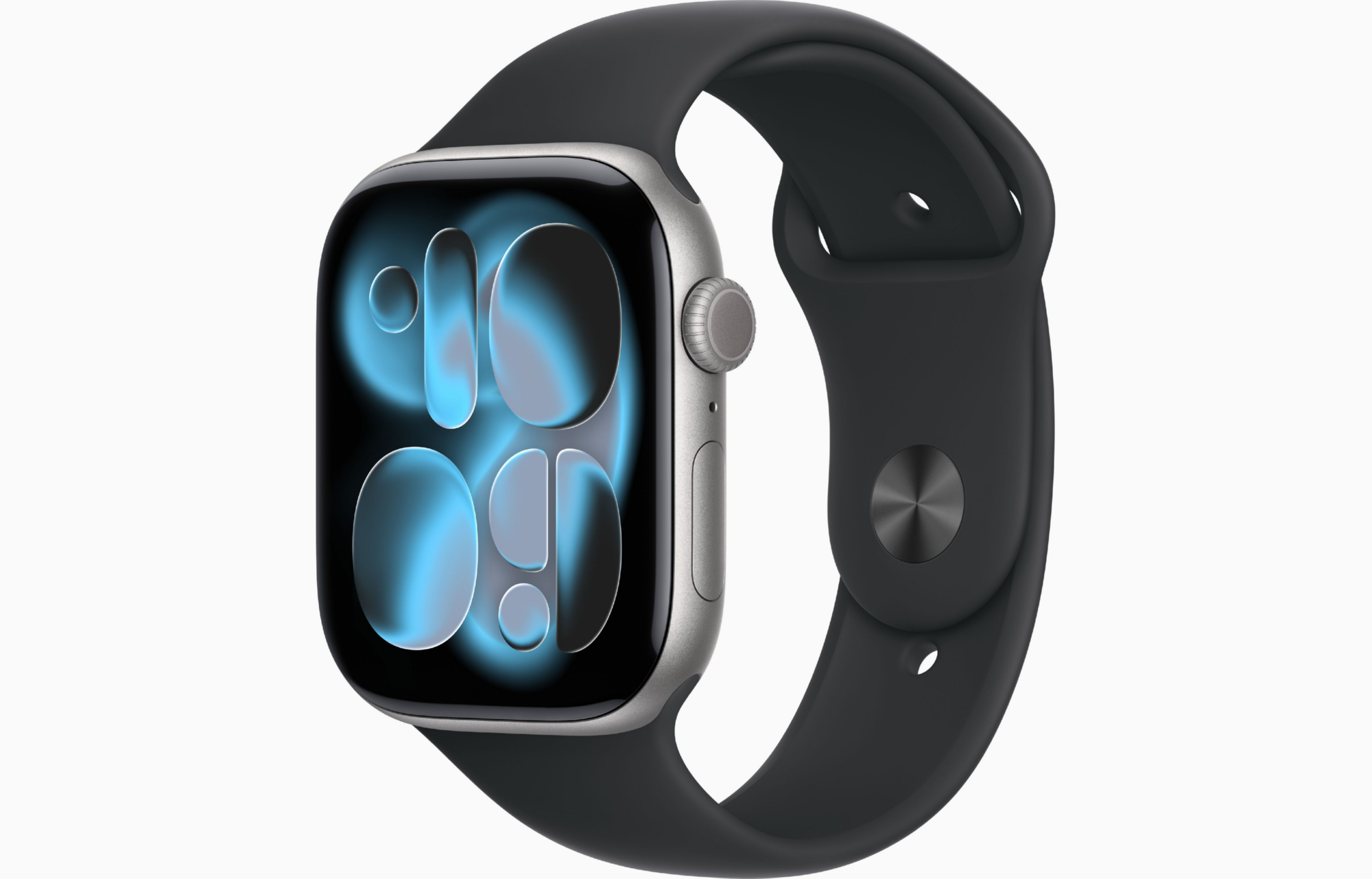 APPLE WATCH SERIES 11 GPS 46MM 2025 SPACE GREY ALUMINIUM CASE WITH BLACK SPORT BAND - M/L MEV44
