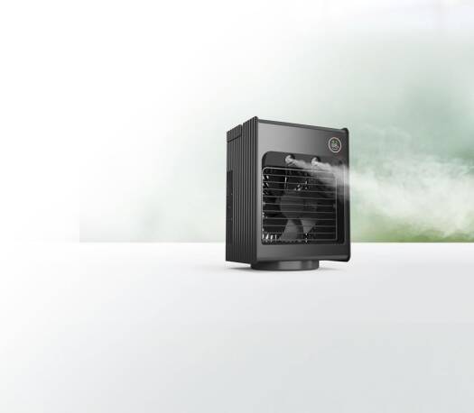 PORODO LIFESTYLE AIR & MIST PORTABLE COOLING FAN WITH NIGHT LIGHT AND OSCILLATION BLACK PD-LSMFAN -BK thumbnail 5