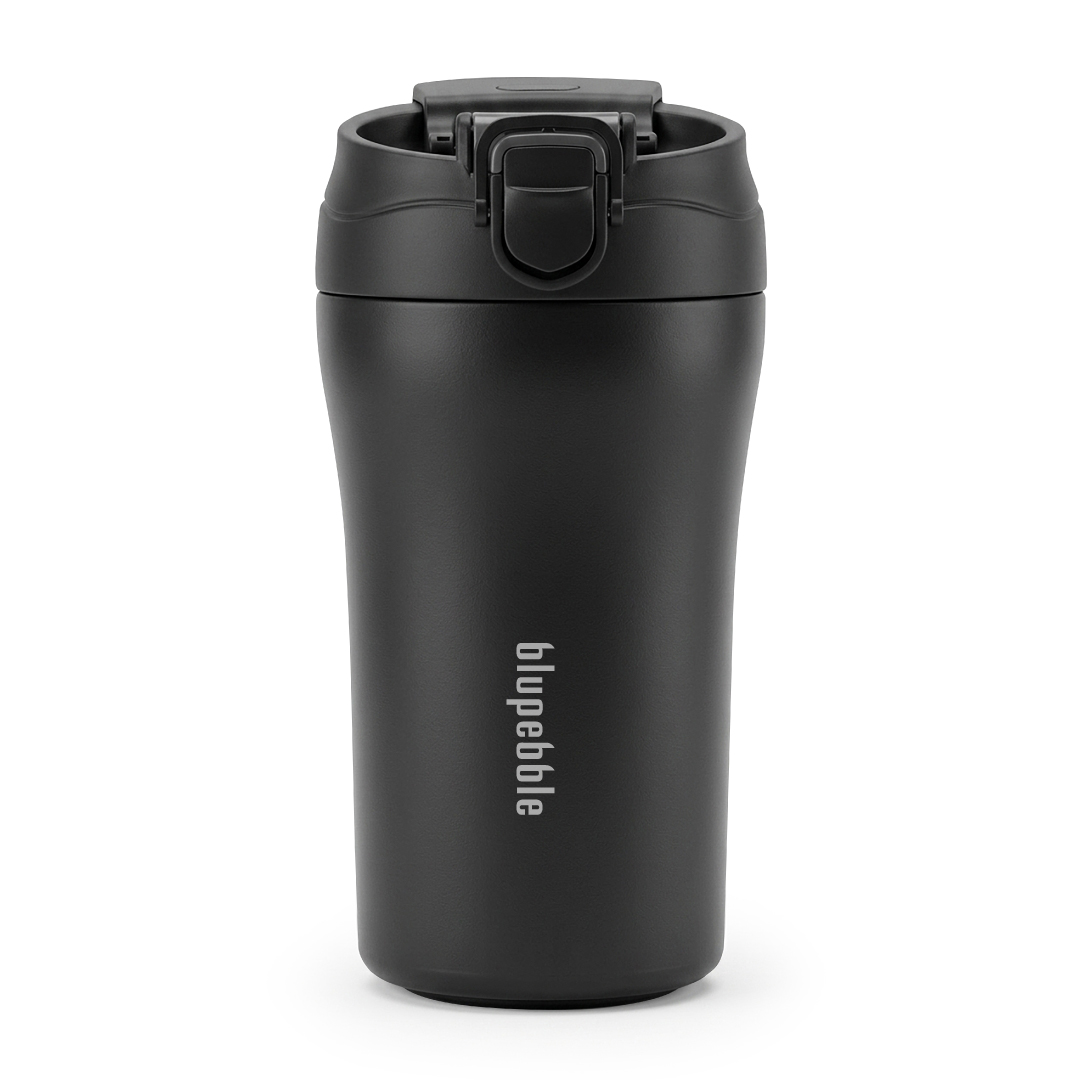 BLUPEBBLE CAFFECUP THERMAL MUG 400ML BLACK BP-CAFFECUP-BK