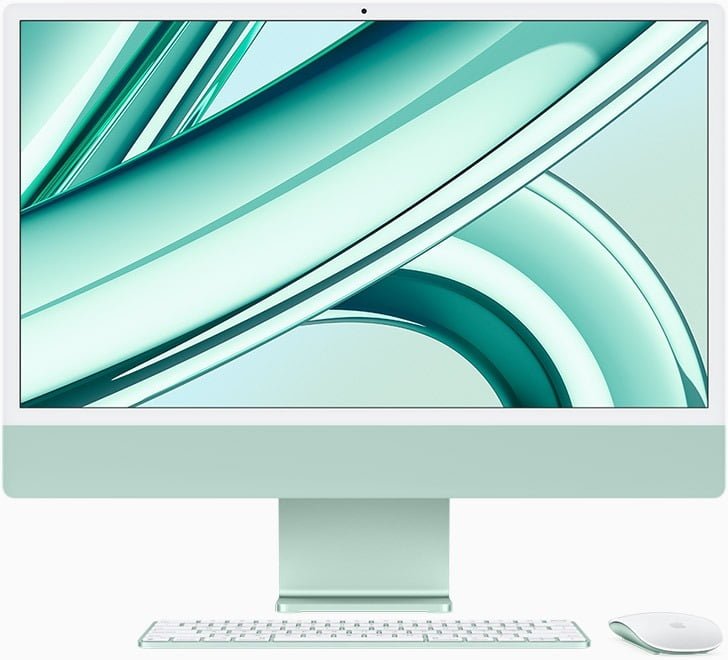 APPLE 24-INCH IMAC 4.5K DISPLAY M3 CHIP WITH 8-CORE CPU AND 8-CORE GPU, 256GB SSD GREEN ARABIC MQRA3