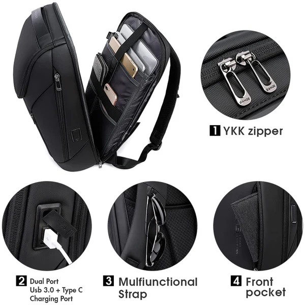 BANGE BACKPACK BLACK BG-2517-1 thumbnail 4
